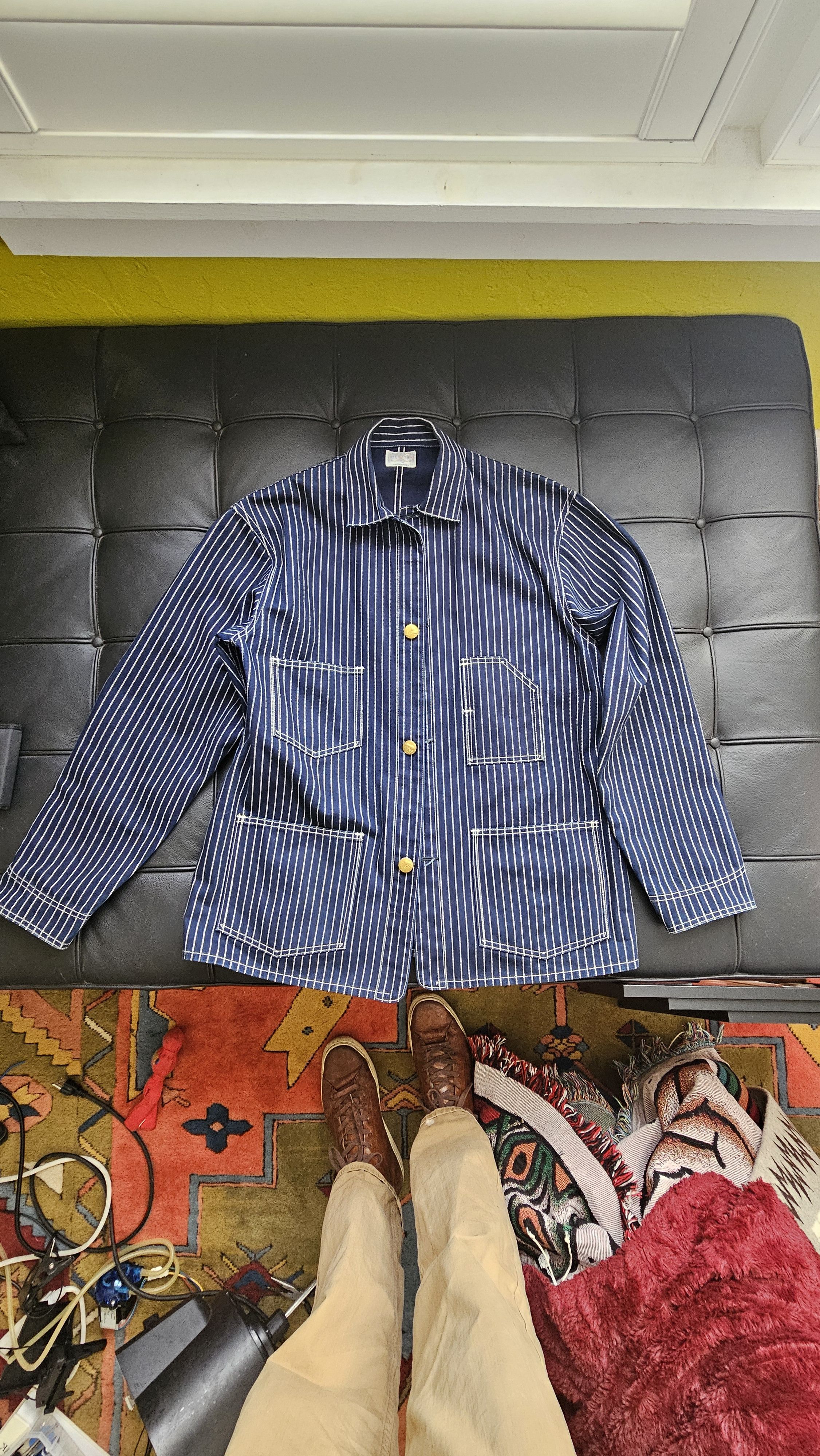 The Real McCoy's Wabash striped chore coat 8 hour union line size 42 Size US L / EU 52-54 / 3 - 2 Thumbnail