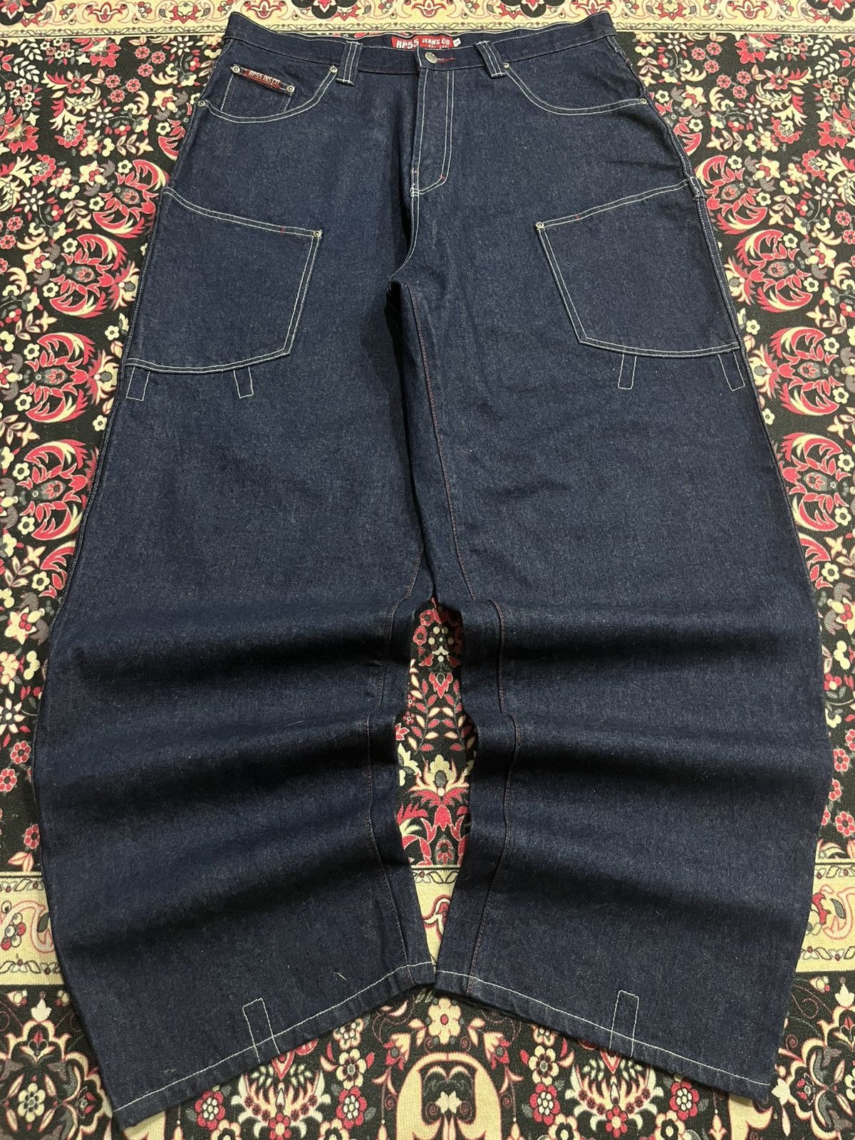 JNCO ⚡️Baggy⚡️Vintage RP55 Indigo Washed Repaired Extra Baggy Jeans Size US 38 / EU 54 - 1 Thumbnail