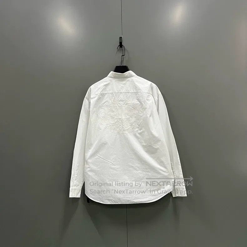 Balenciaga Balenciaga size 39 White Logo Embroidered Long Sleeve Shir Size US M / EU 48-50 / 2 - 2 Thumbnail