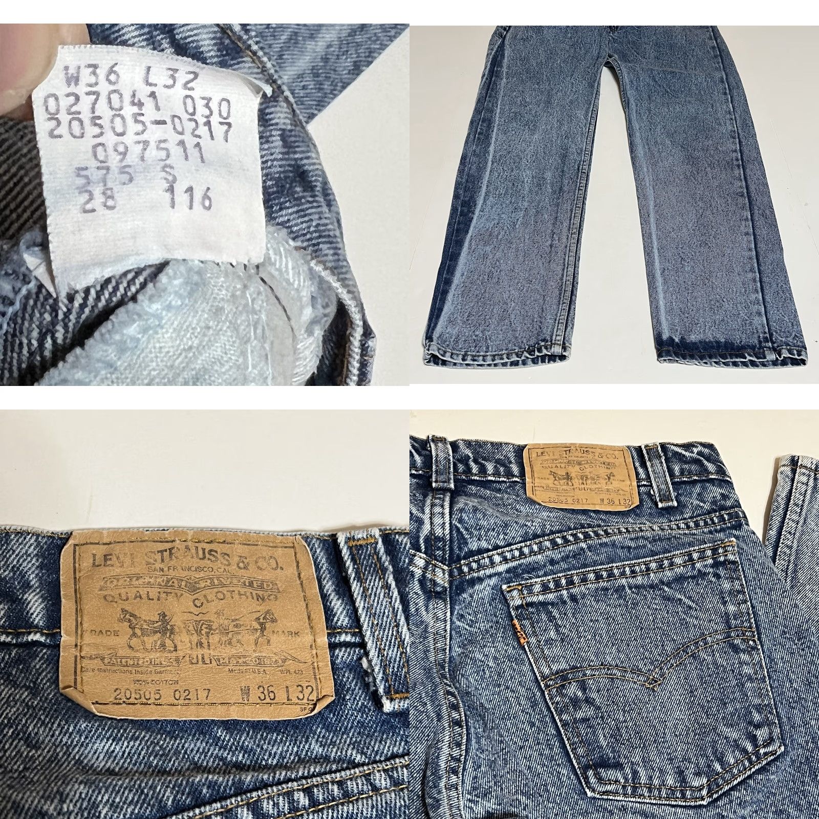 Levi's VINTAGE Levi's 20505-0217 Orange Tab Straight Jeans Tag 36x32 Measure 34x31 USA Size US 34 / EU 50 - 8 Thumbnail