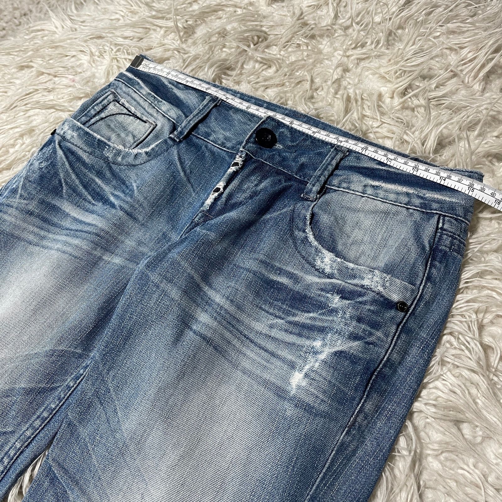 Hysteric Glamour Vintage Japanese Brand Faded Clawmark Low Rise Denim Jeans Size 30" / US 8 / IT 44 - 8 Thumbnail