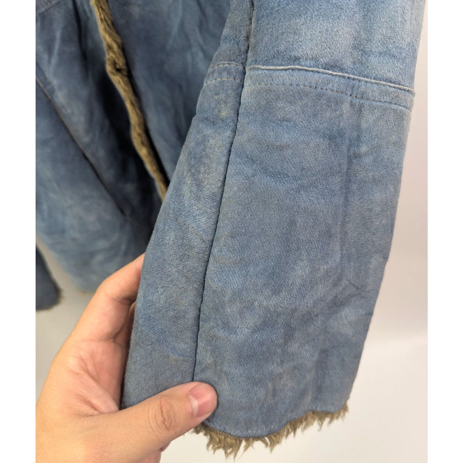 Guess VINTAGE GUESS Penny Lane Coat Leather Blue Lining Faux Fur Mid-Length Women's S Small Size S / US 4 / IT 40 - 7 Thumbnail