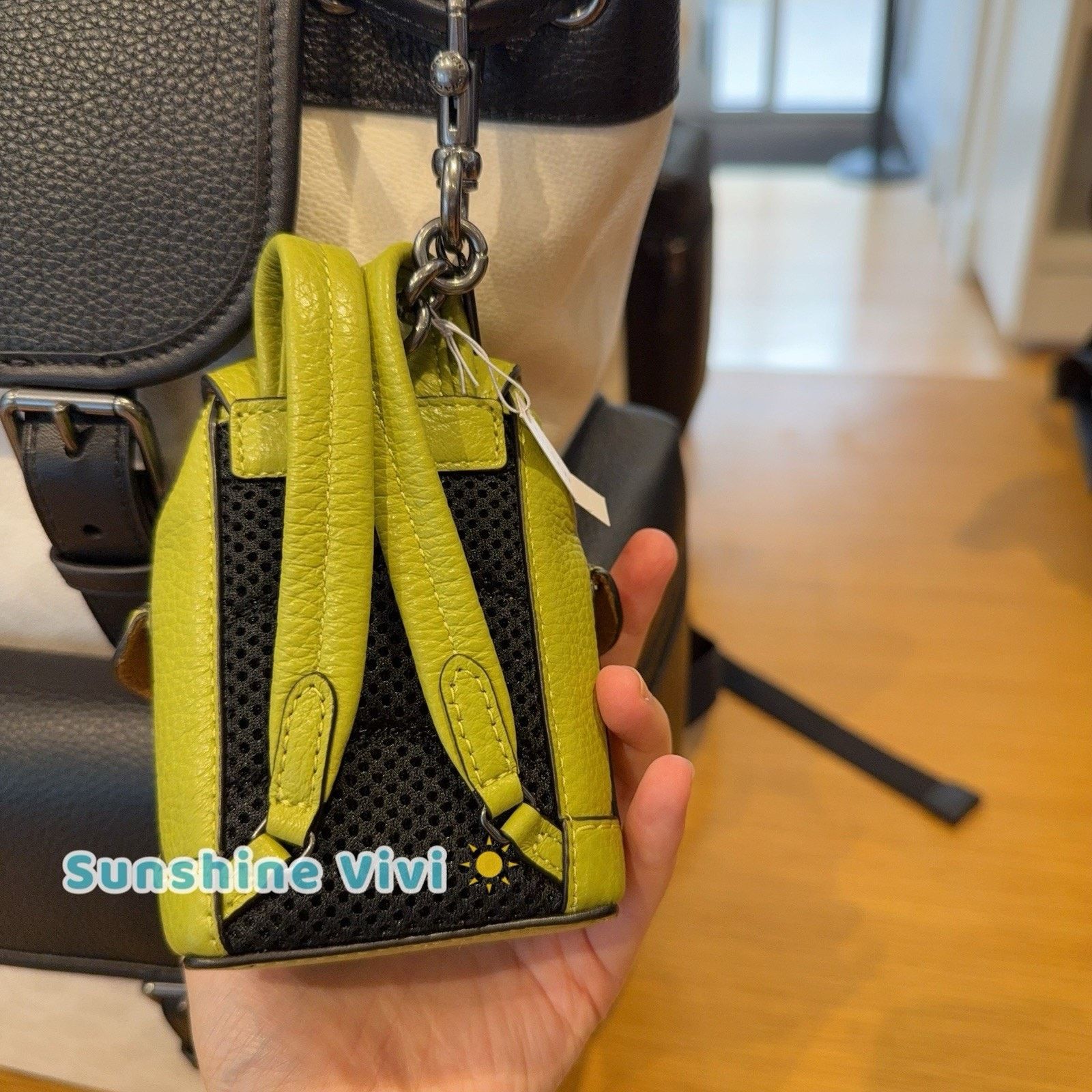 Coach NWT Coach Mini Warner Backpack Bag Charm CBK60 Lime Green Size ONE SIZE - 3 Thumbnail