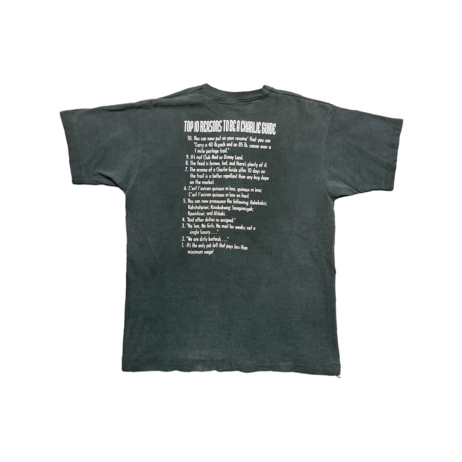 Fruit Of The Loom VINTAGE 90s Chuckie’s Boat Base Charlie Guide Funny Black BSA XL T-Shirt Mens Size US XL / EU 56 / 4 - 1 Thumbnail