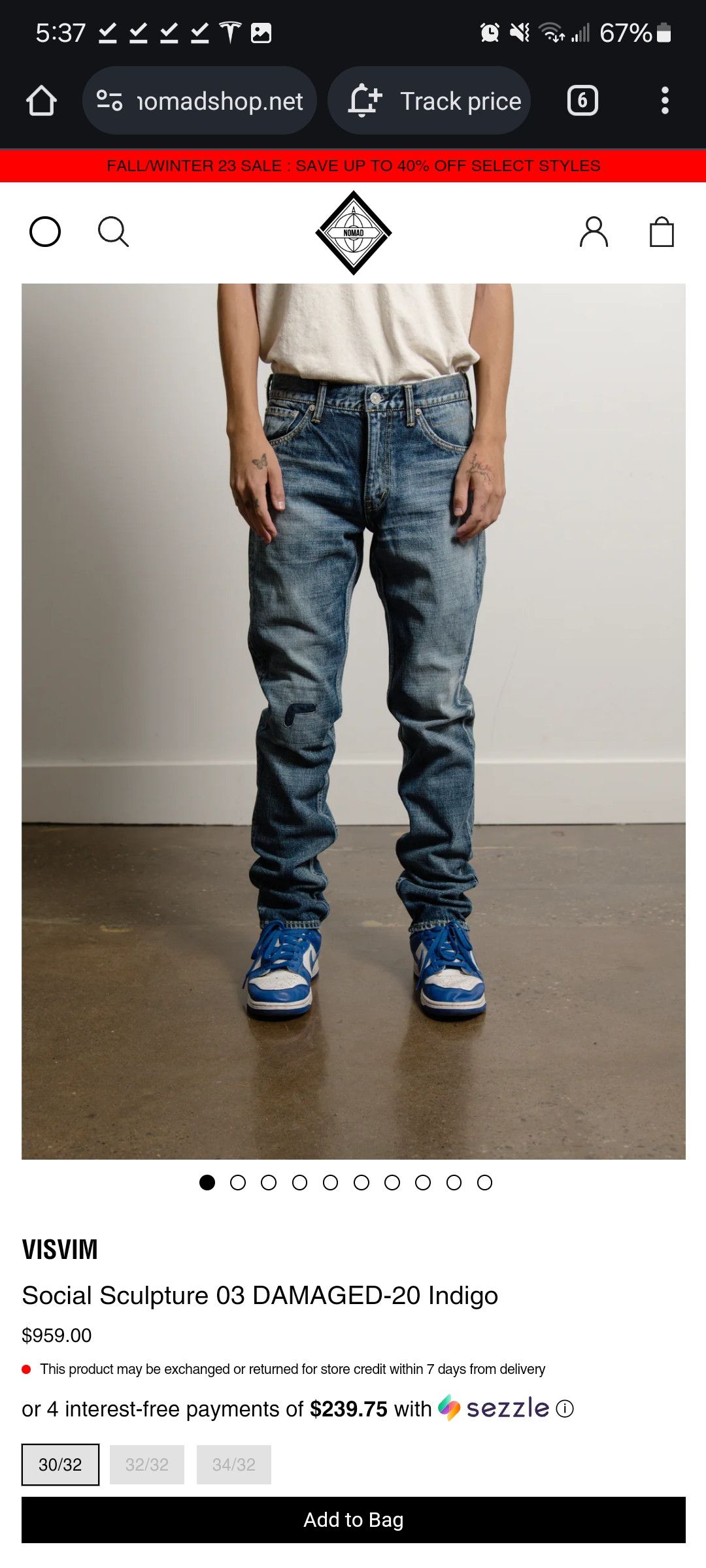 Visvim 03D20 Social Sculpture Denim Brand New Size US 32 / EU 48 - 21 Thumbnail