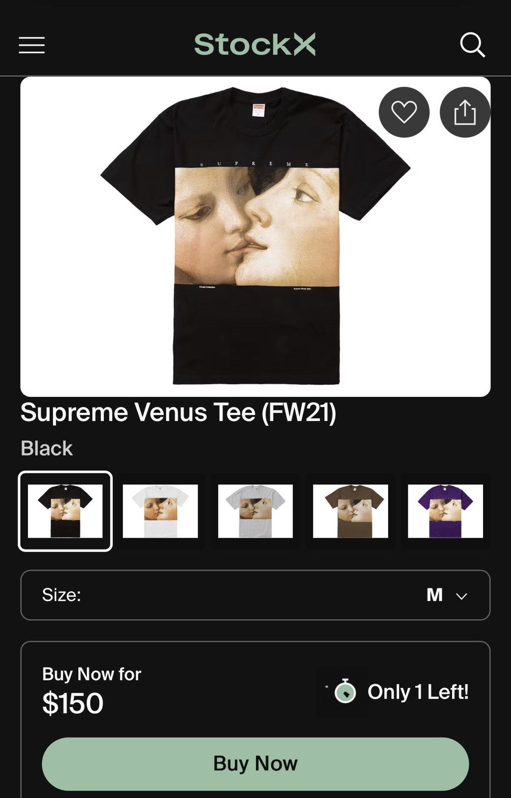 Supreme Supreme Venus Tee (FW21) M Shirt Size US M / EU 48-50 / 2 - 7 Thumbnail
