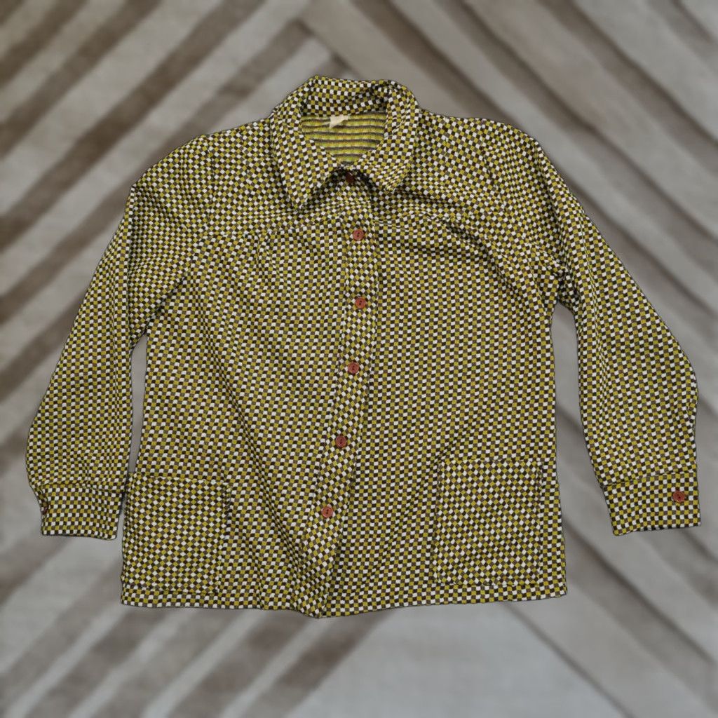 Vintage VINTAGE Jacket Womens XL Yellow Brown Checkered Plaid Hippie 60s 70s Windbreaker Shirt Womens XL Yellow Brown Checkered Plaid Hippie 60s 70s Size XL / US 12-14 / IT 48-50 - 1 Thumbnail
