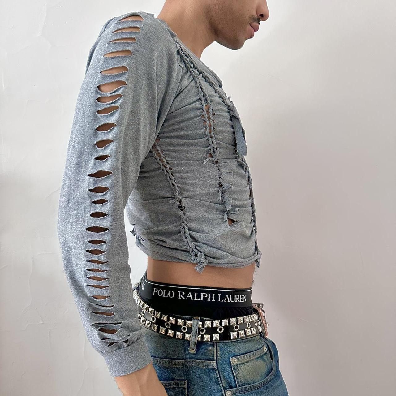 Gildan ASTROBOI* x Gildan 'Sl8' Gray Braided L/S T-Shirt - Large Size US L / EU 52-54 / 3 - 3 Thumbnail