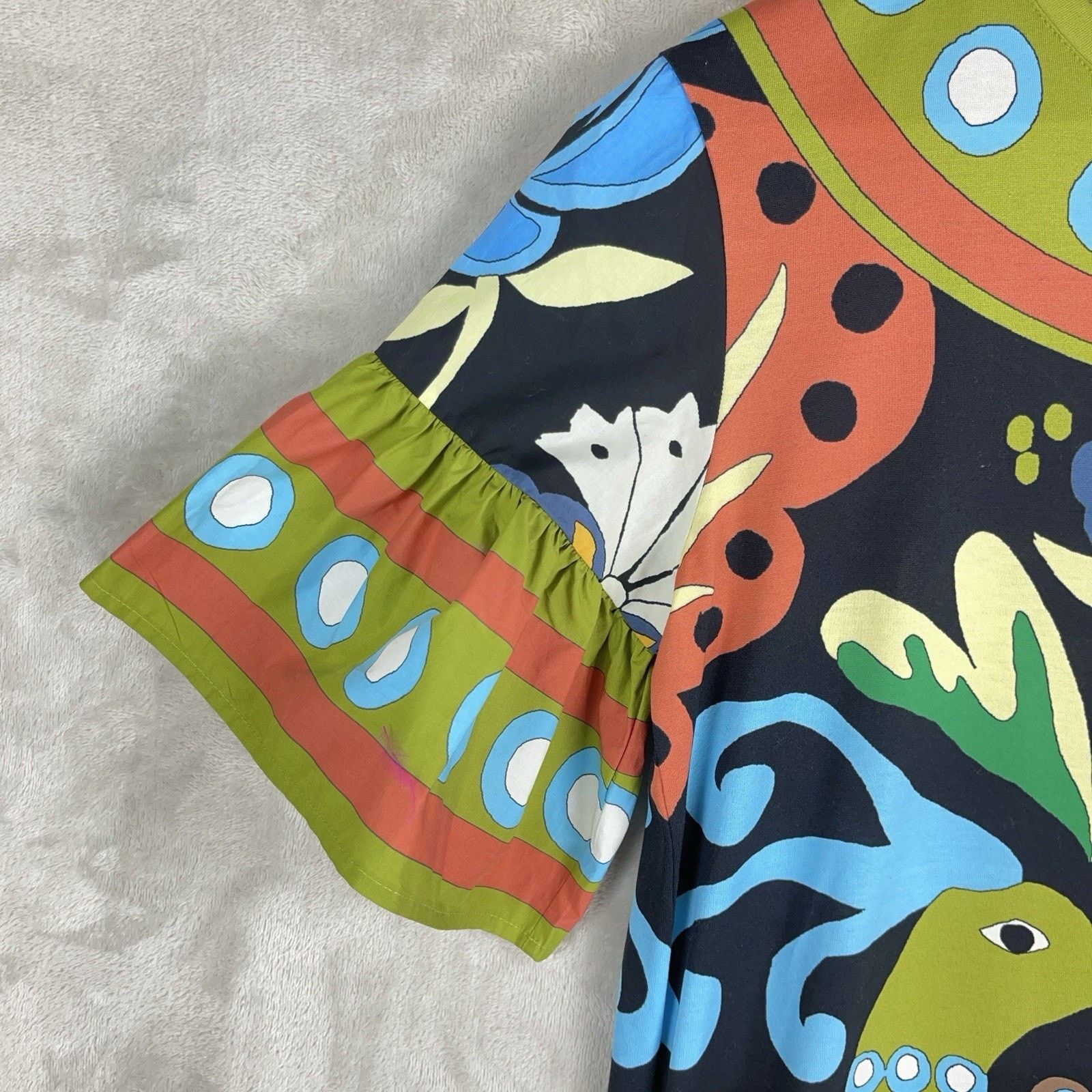 La DoubleJ La Double J Walk The Dog Peacock Print Short Dress XS Italy Size XS / US 0-2 / IT 36-38 - 7 Thumbnail