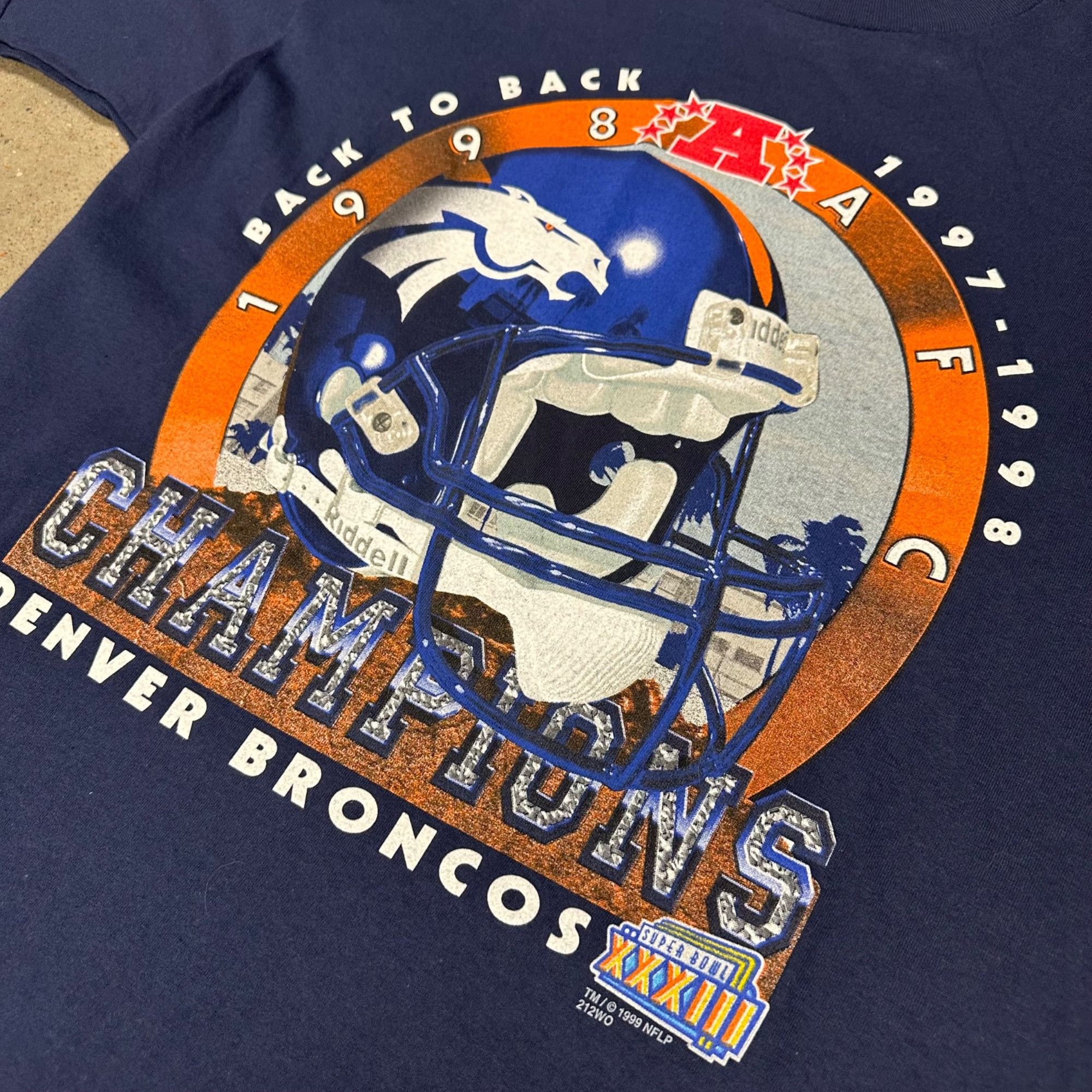 NFL × Vintage Vintage 1998/99 Denver Broncos Back to Back AFC Champions Sh Size US L / EU 52-54 / 3 - 2 Thumbnail