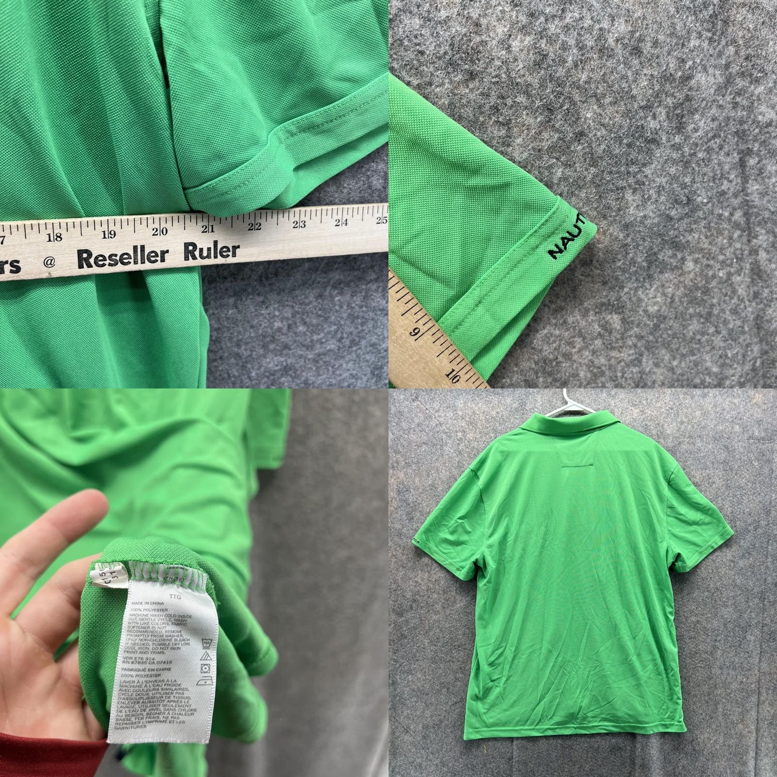 Nautica Nautica Polo Shirt Men XXL Green Slim Fit Logo Casual Preppy Pique Shirt Size US XXL / EU 58 / 5 - 8 Thumbnail