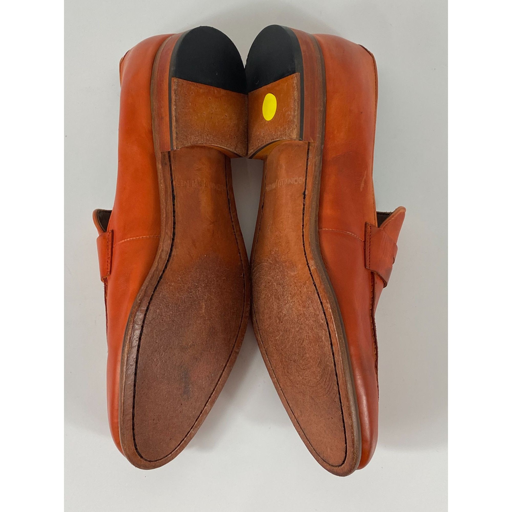 Donald Pliner Donald J Pliner ZAN-D9 Penny Tang Leather Loafers Shoes Oran Size US 10.5 / EU 43-44 - 5 Thumbnail