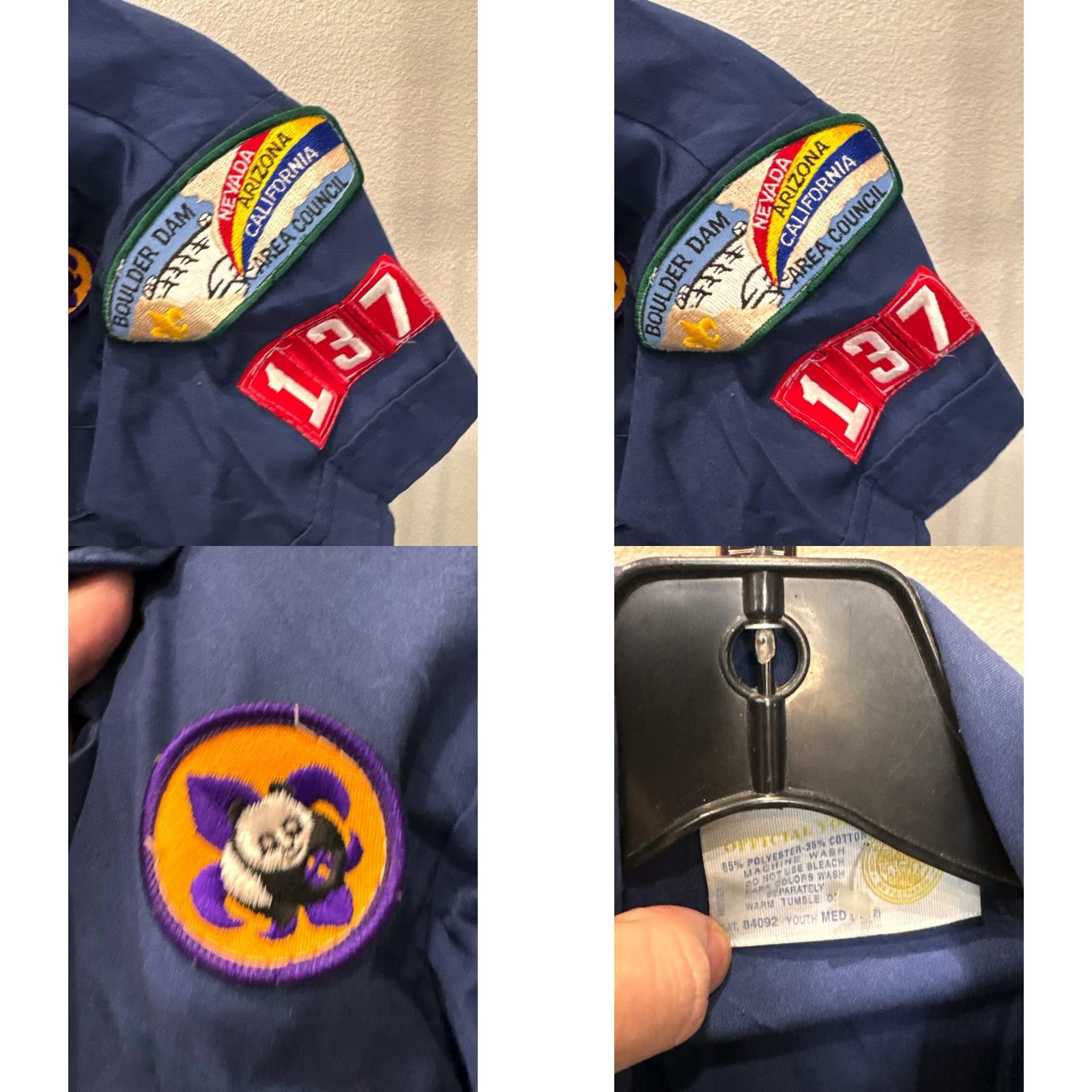Vintage Boy Scouts Of America Multi Patches SHORT SLEEVE BUTTON UP SHIRT Boys Medium M Sharp Size US M / EU 48-50 / 2 - 8 Thumbnail