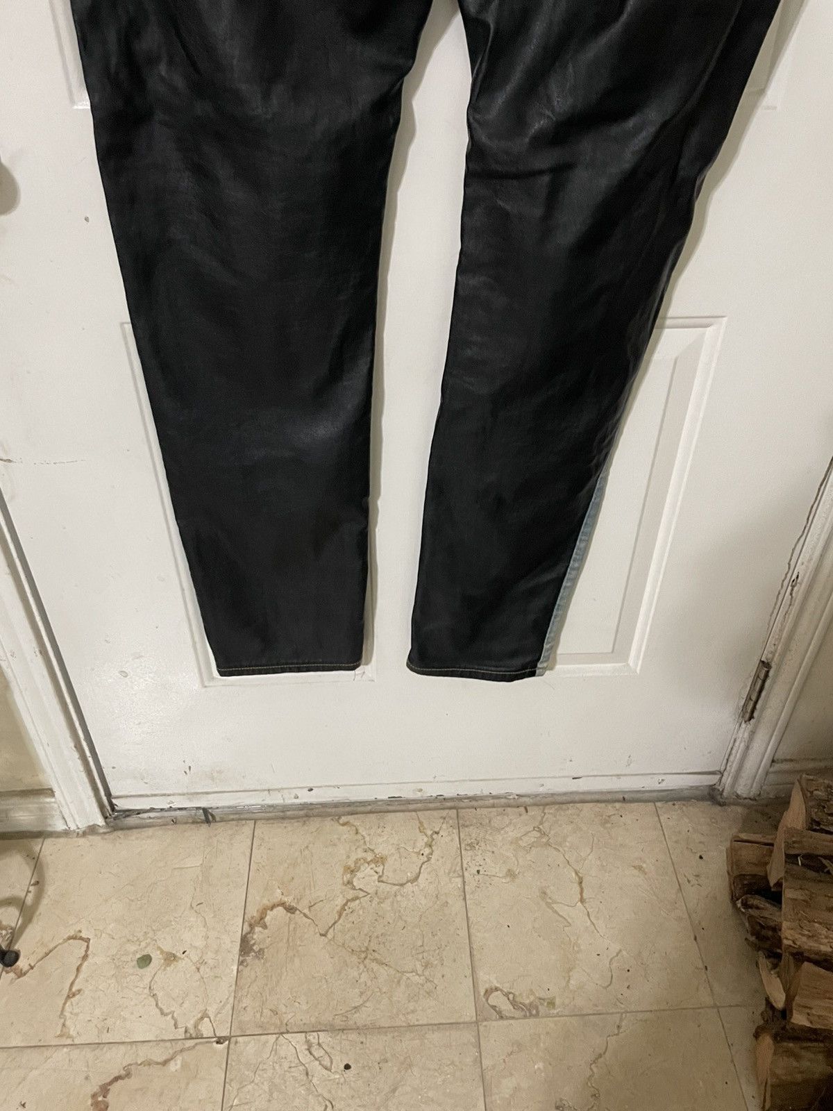 MNML Denim & Faux Leather slim fashion jeans Size US 42 / EU 58 - 10 Thumbnail