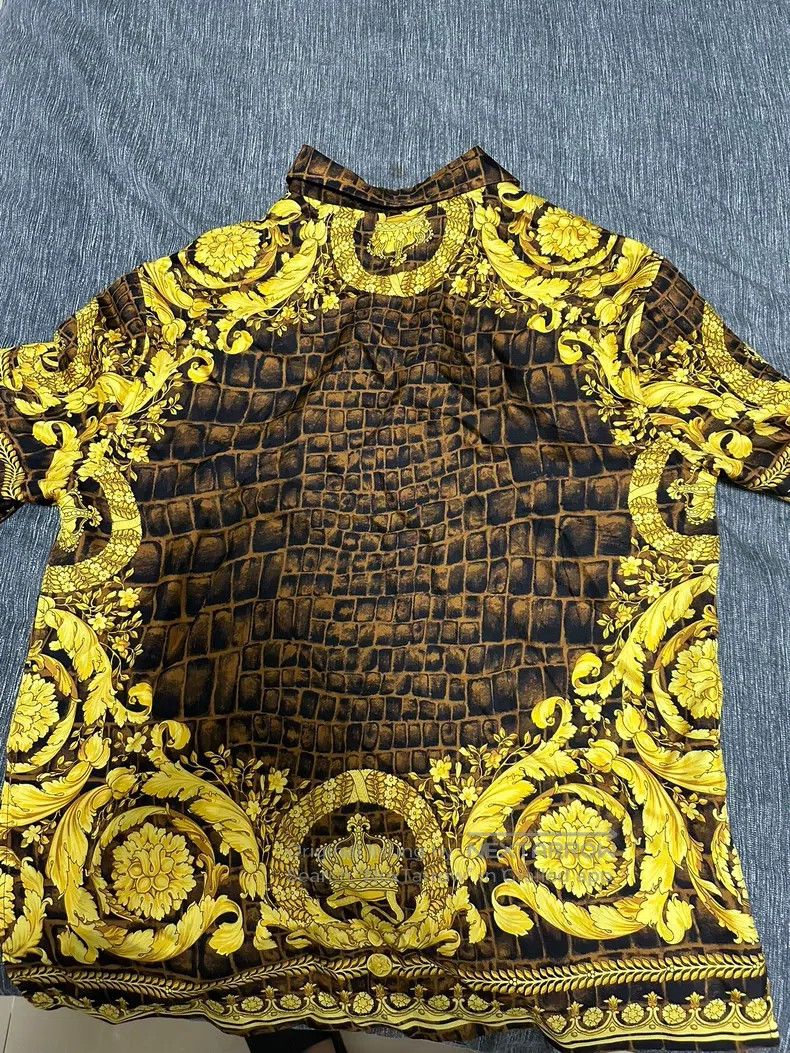 Versace Versace Patterned full-collar, single-breasted short shirt Size US L / EU 52-54 / 3 - 2 Thumbnail