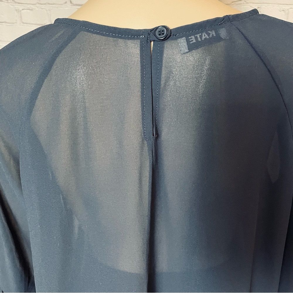 Other Kate Blue Chiffon Bell Sleeve Made in Italy Blouse Size S Size S / US 4 / IT 40 - 4 Thumbnail