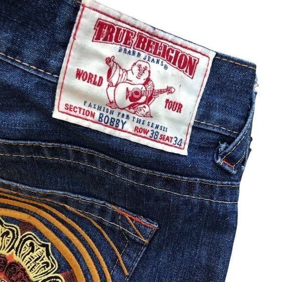 True Religion True Religion Embroidered Jeans Shorts Size 38 BOBBY Blue Size US 38 / EU 54 - 8 Thumbnail