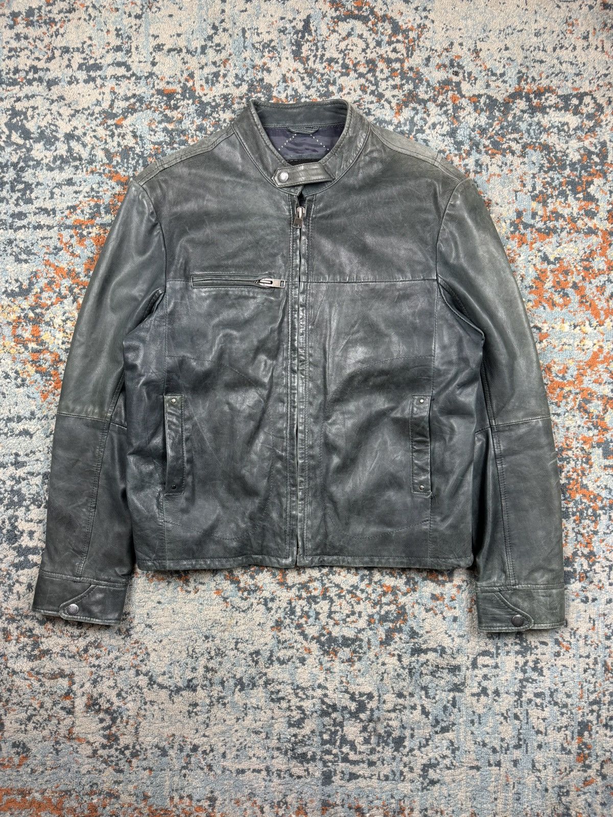 Designer × Vintage Vintage 90s Goose Craft real leather biker jacket boxy Size US XL / EU 56 / 4 - 1 Thumbnail