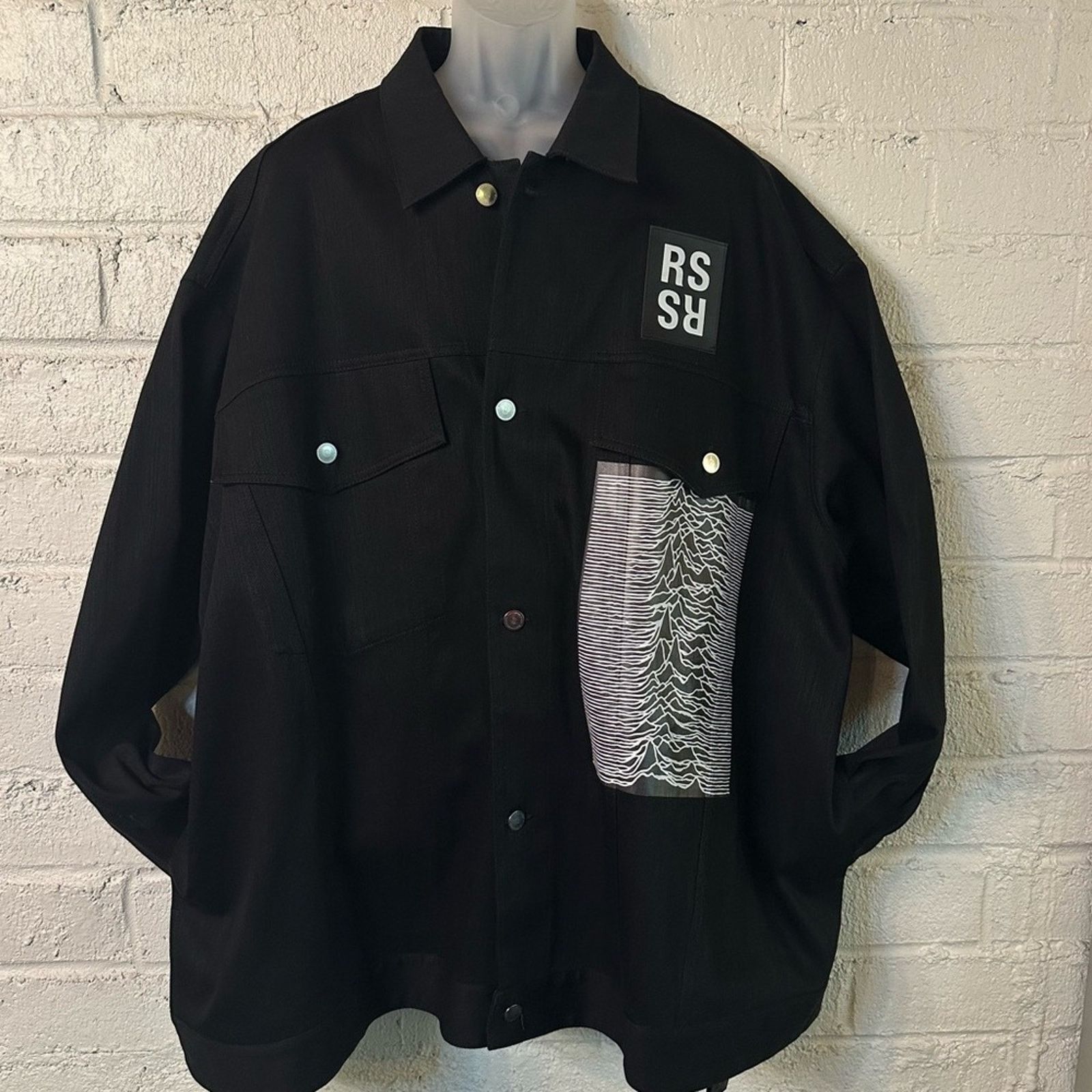Joy Division × Raf Simons Redux SS18 Joy Division Black Denim Jacket size M Logo Patch Size US M / EU 48-50 / 2 - 15 Thumbnail