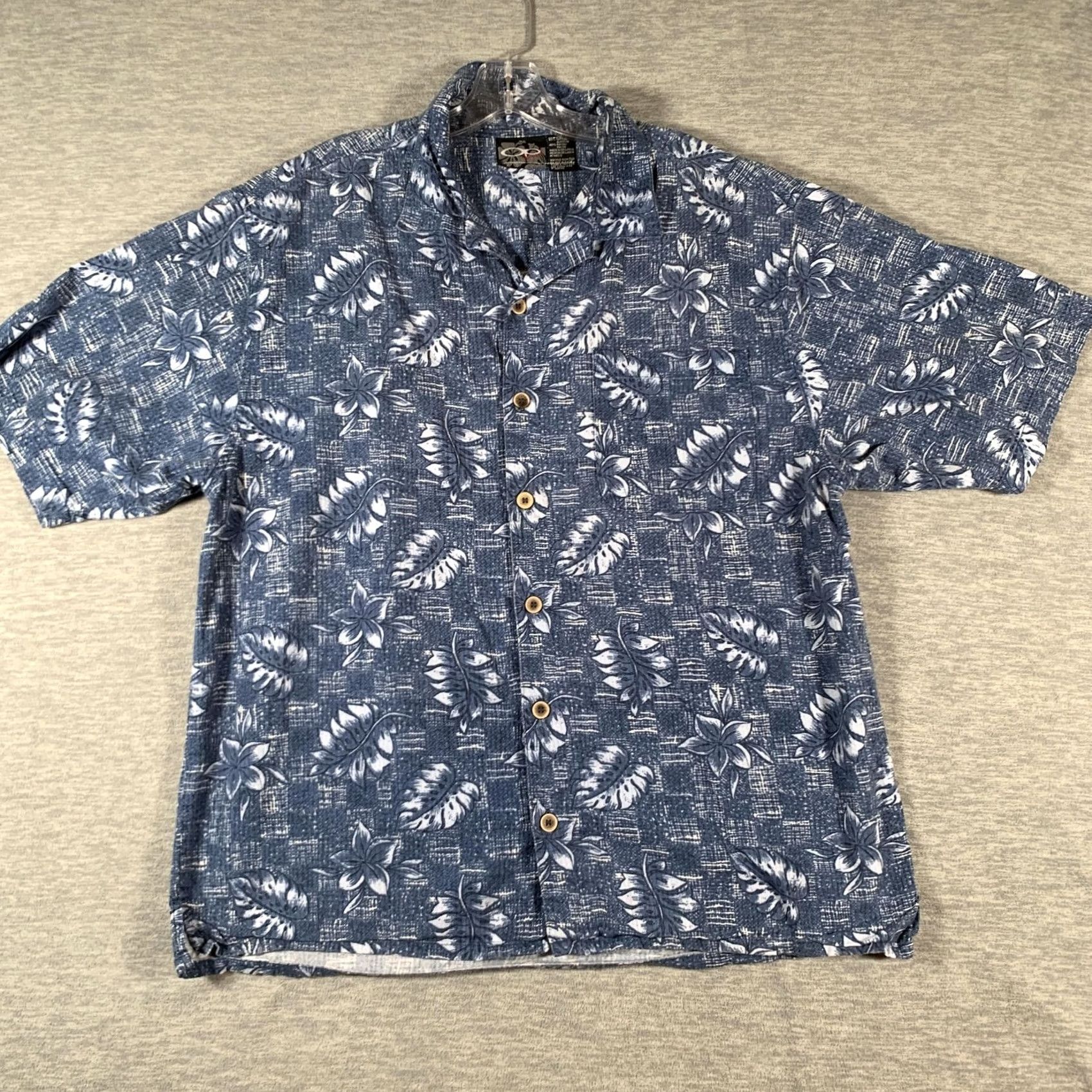 ALOHAS Op Sport Hawaiian Shirt Mens Medium Blue Floral Short Sleeve Button Front Aloha Size US M / EU 48-50 / 2 - 2 Thumbnail