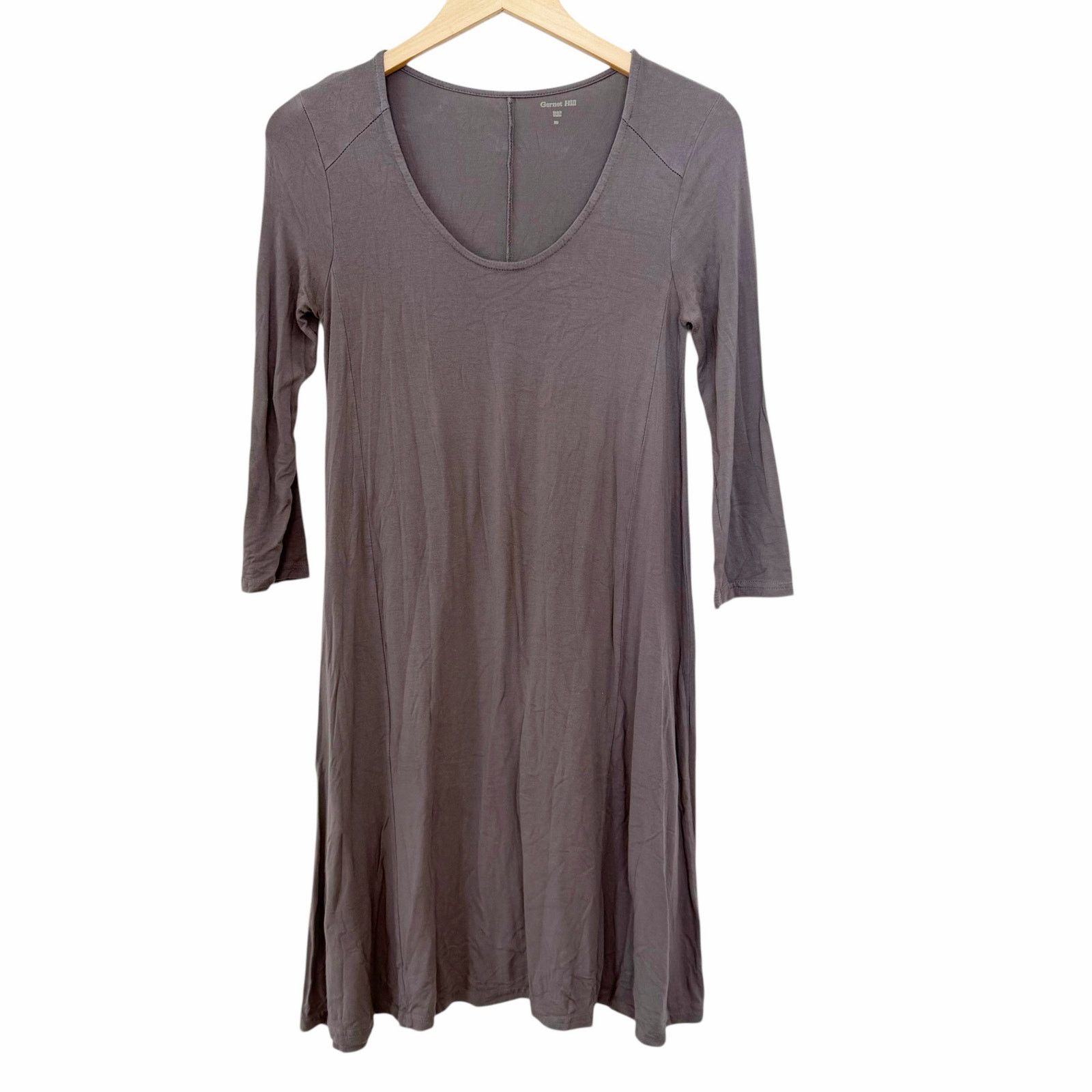 Other Garnet Hill Gray Long Sleeve Dress Sz XS Size XS / US 0-2 / IT 36-38 - 1 Thumbnail