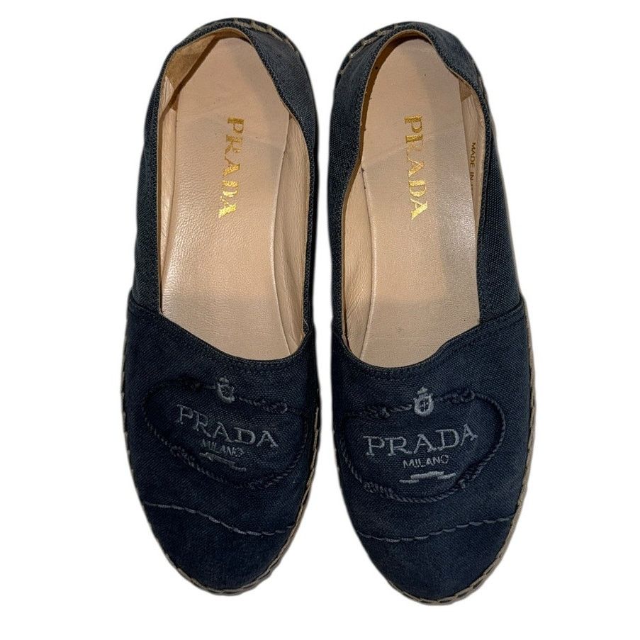 Prada Prada Logo Blue Denim Espadrilles Size 37 Designer Authentic Size US 6.5 / IT 36.5 - 3 Thumbnail