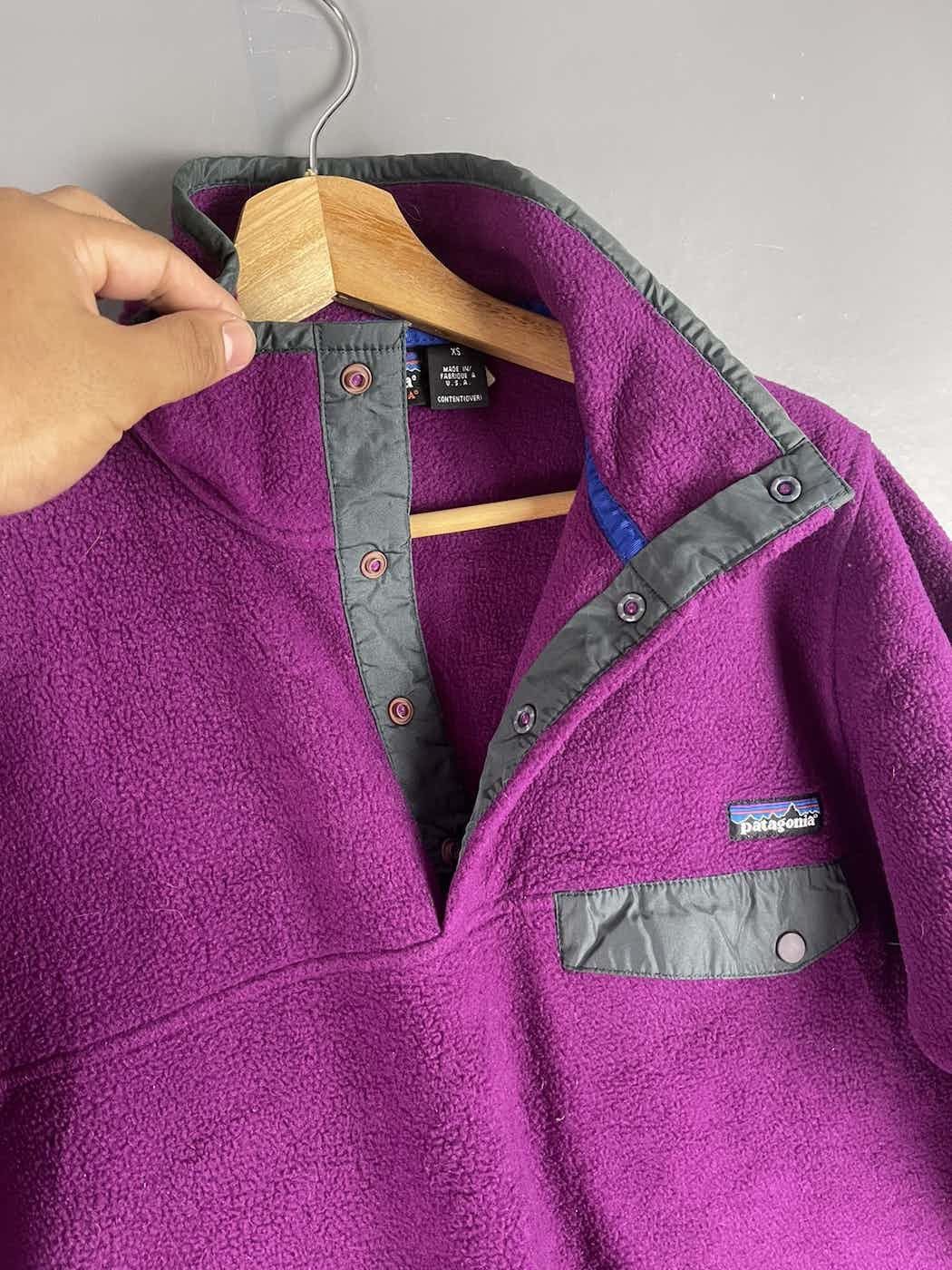 Patagonia × Vintage Vtg PATAGONIA Snap Button Anorak Single Pocket Fleece Jacket Size US S / EU 44-46 / 1 - 4 Thumbnail