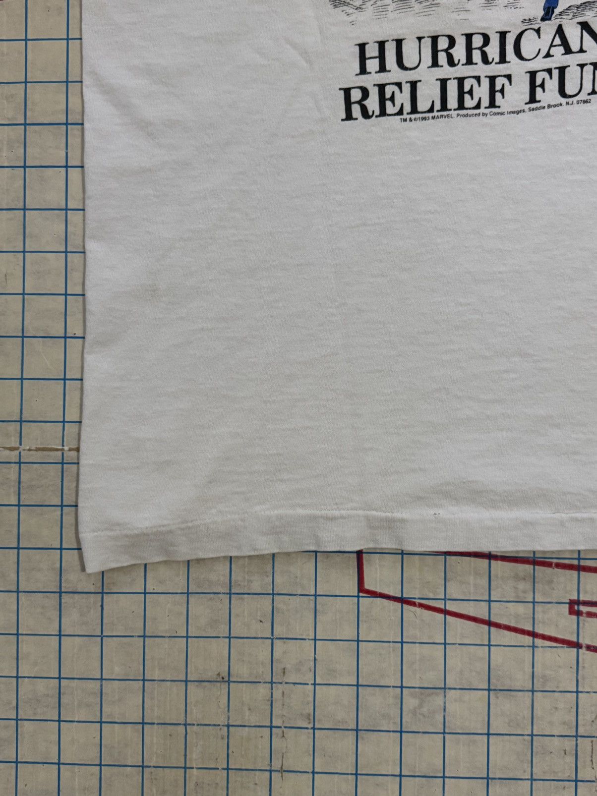 Marvel Comics × Vintage Vintage Marvel Aid Hurricane Relief Fun Tee 93 FOTL Large Size US L / EU 52-54 / 3 - 13 Thumbnail