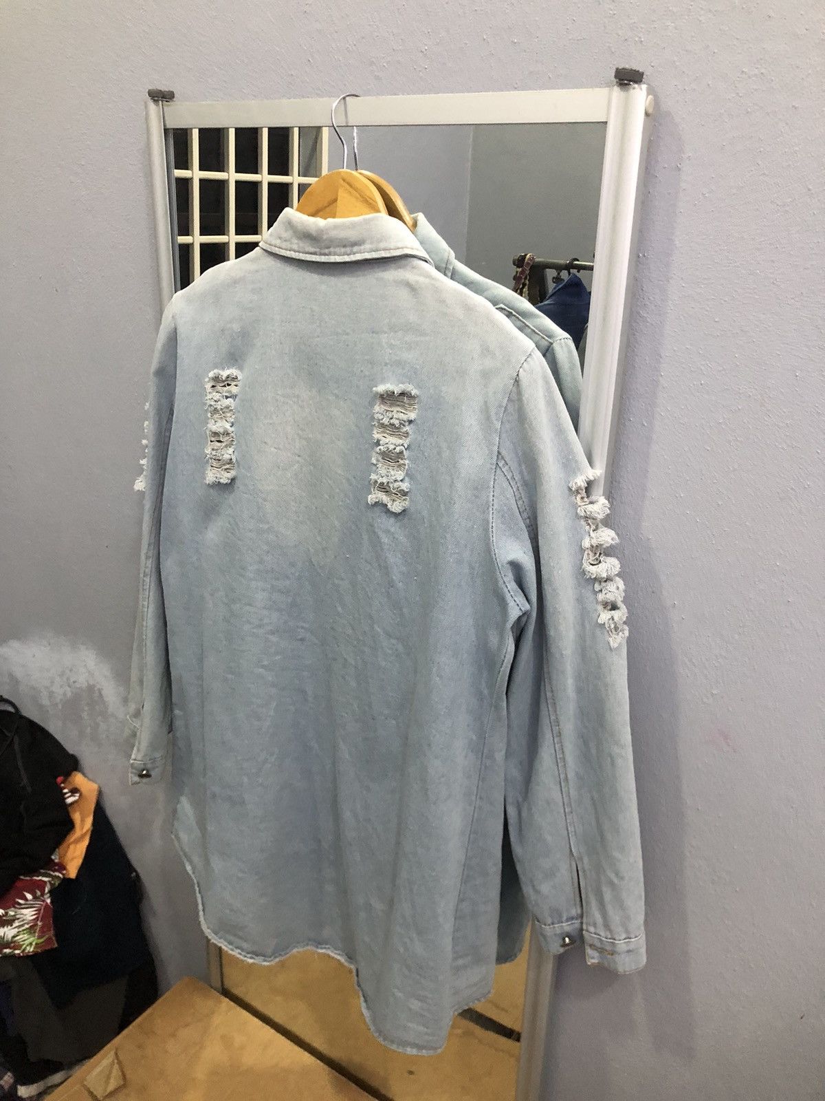 Japanese Brand Ruyi Distressed Denim Long Jacket Y2K Grunge Size M / US 6-8 / IT 42-44 - 10 Thumbnail
