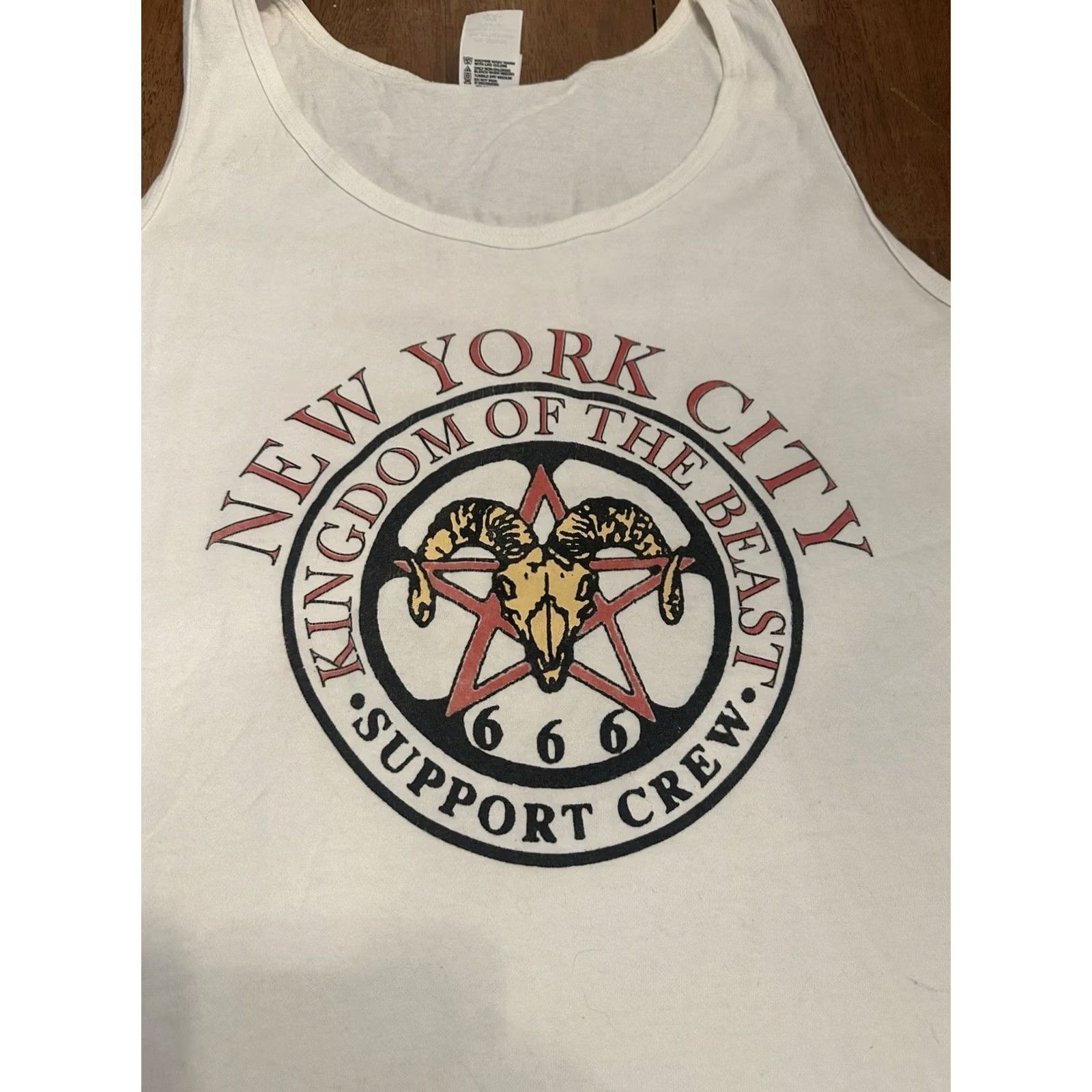 Anvil VINTAGE New York City 666 Satan Tank Top Shirt 2XL Kingdom Of The Beast Support Anvil Mens Size US XXL / EU 58 / 5 - 3 Thumbnail