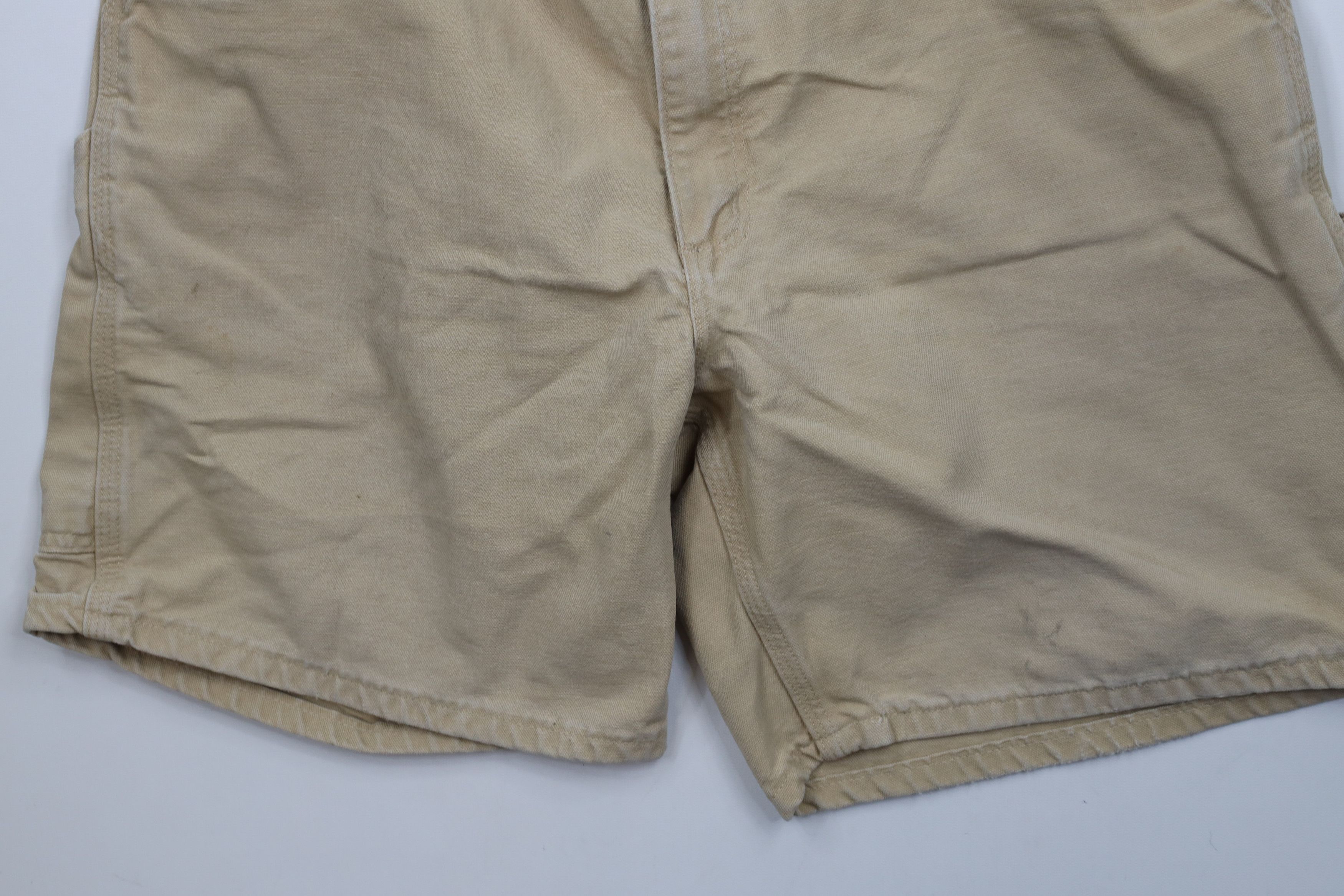 Carhartt × Vintage Vintage Y2K 2001 Carhartt Above Knee Canvas Shorts Beige Size US 36 / EU 52 - 4 Thumbnail