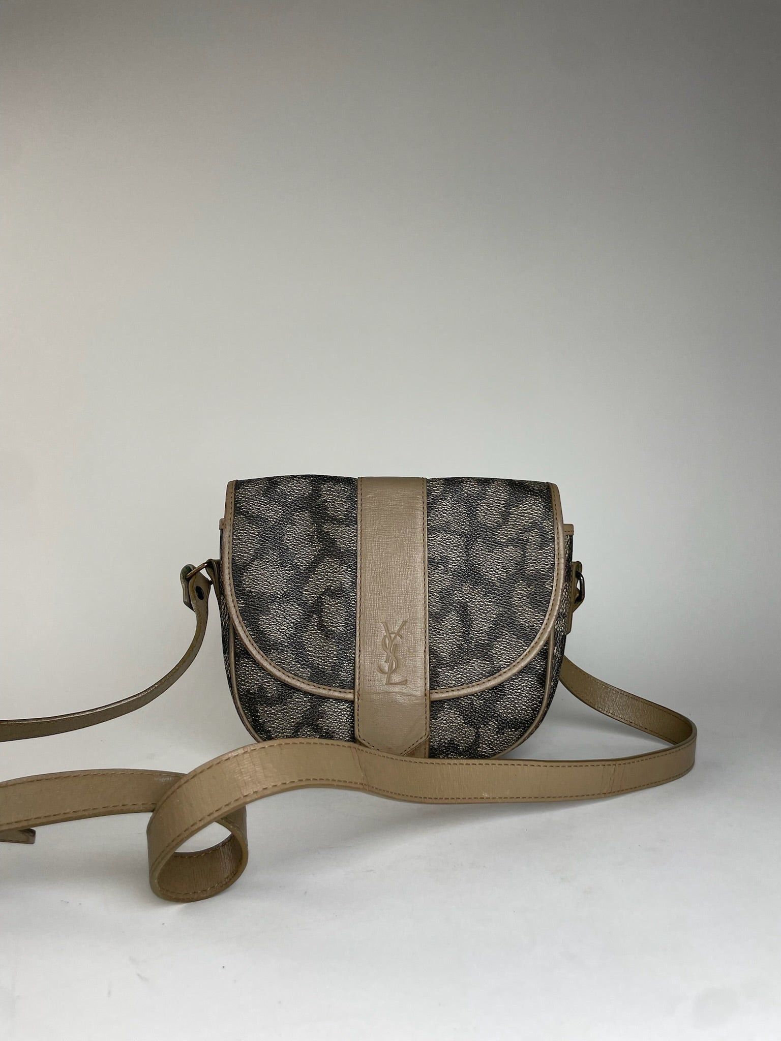 Other Vintage Yves Saint Laurent Stone Emblossed Leather Shoulder Size ONE SIZE - 1 Thumbnail