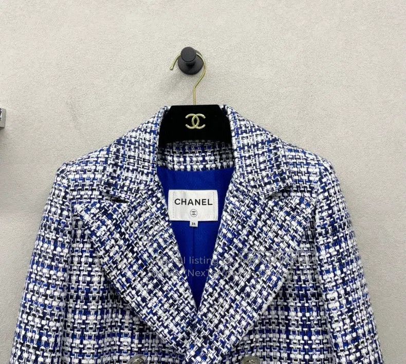 Chanel Chanel Blue and white woven jacket Size XXS / US 00 / IT 34 - 4 Thumbnail