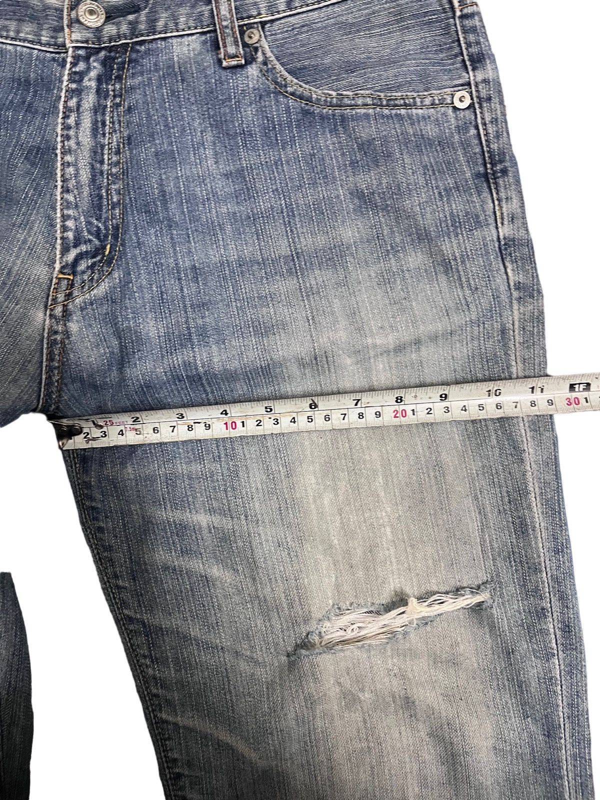 Jun Takahashi Vintage 90’s Uniqlo Baggy Distressed Style Denim Size US 33 - 6 Thumbnail