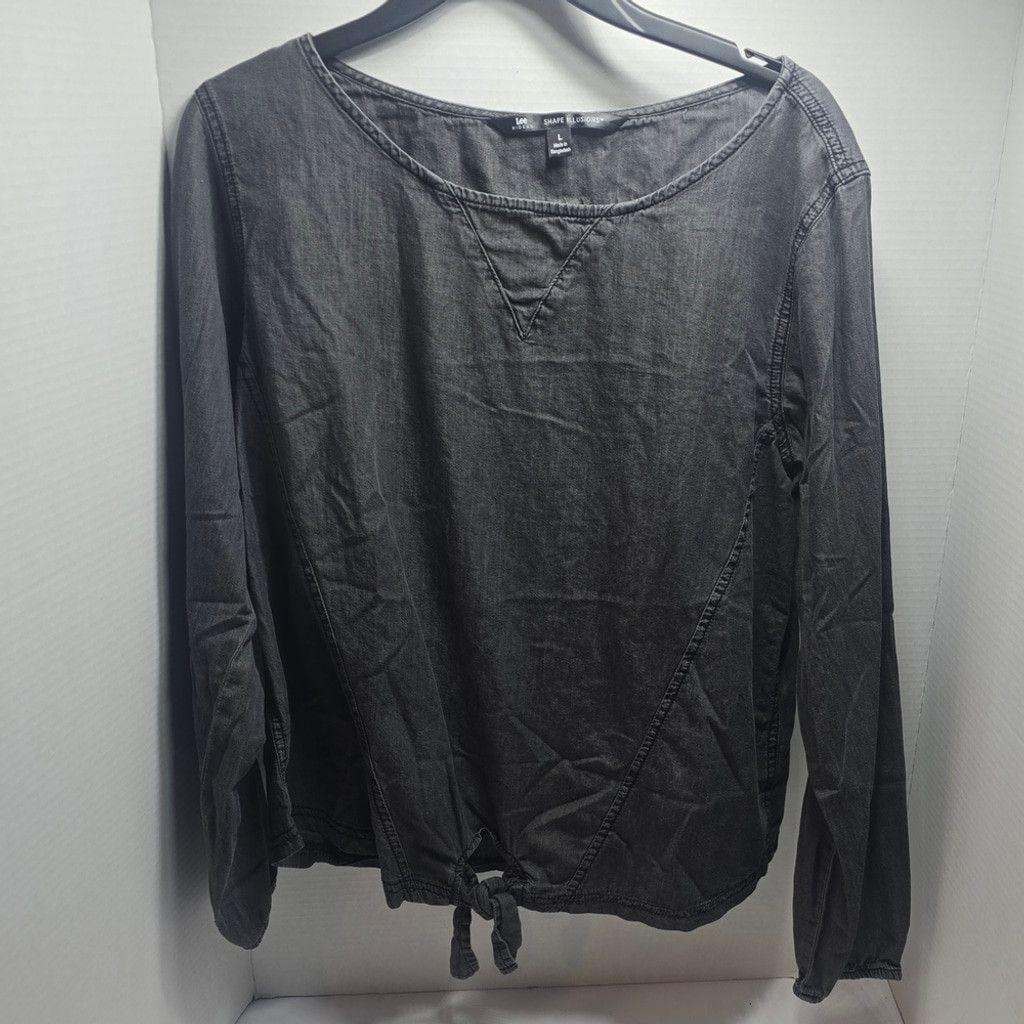 The Unbranded Brand Riders by Lee Dark Gray Long Sleeve Top Large Size L / US 10 / IT 46 - 1 Thumbnail