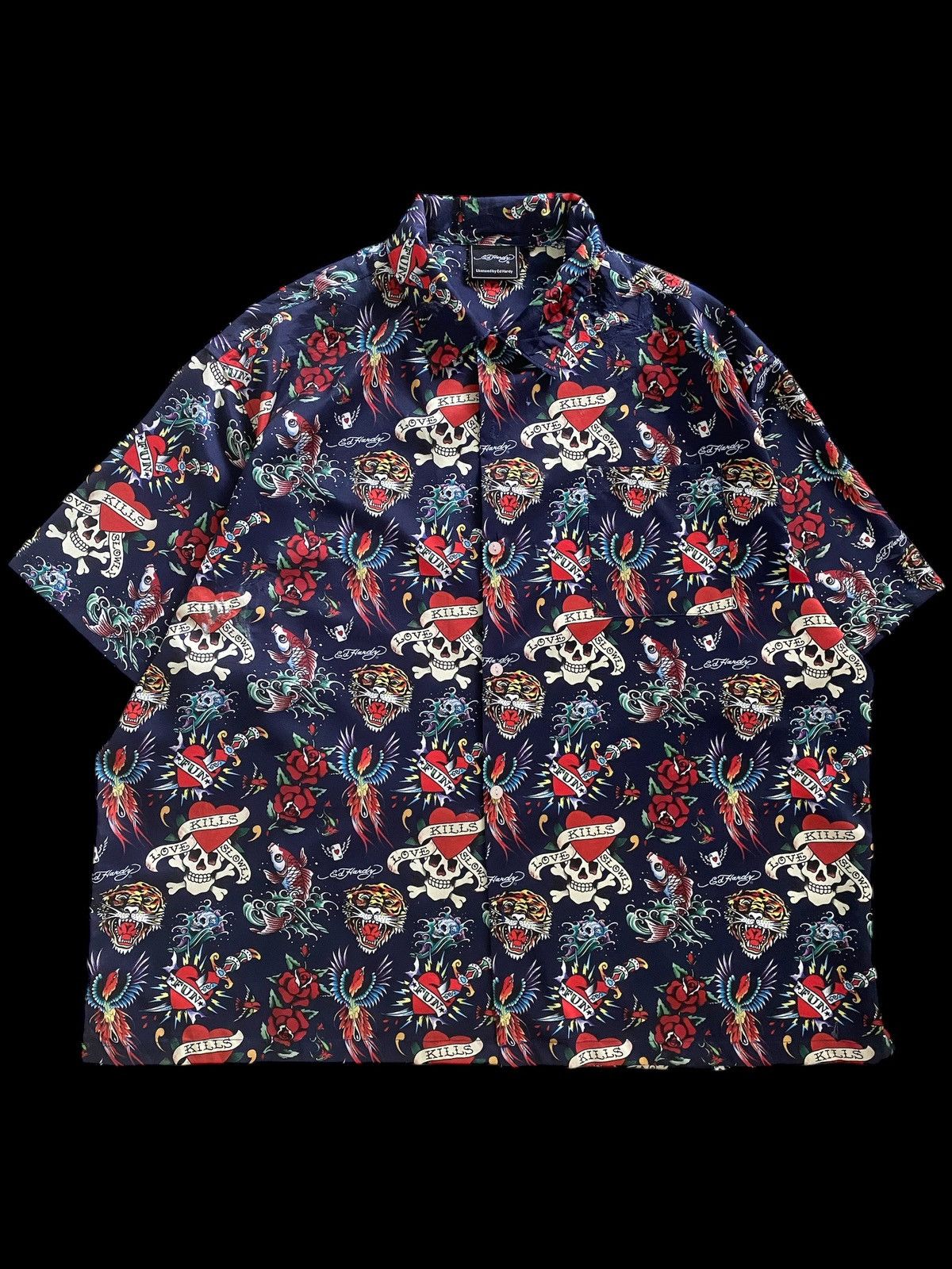 Ed Hardy × Vintage Vintage ED HARDY tatoo oversized Shirt hiphop style Size US L / EU 52-54 / 3 - 2 Thumbnail