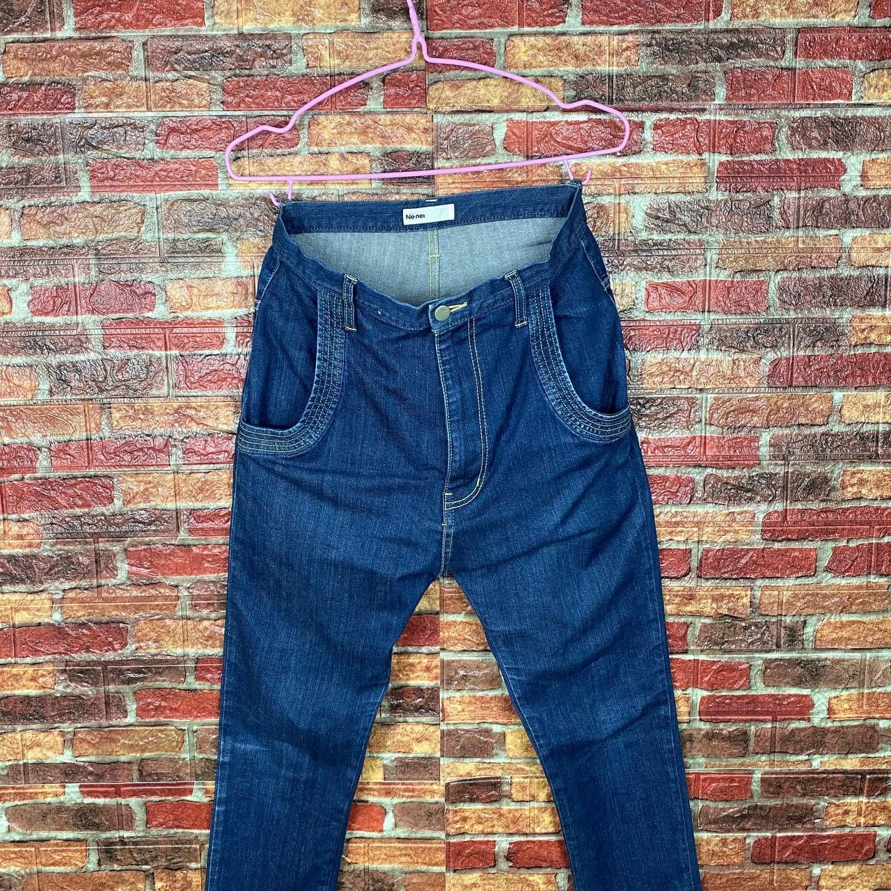 Issey Miyake × Ne-Net NET NET BY ISSEY MIYAKE DENIM MUSHROOM LOGO HIGHRISE SLIMFIT Size US 29 - 2 Thumbnail