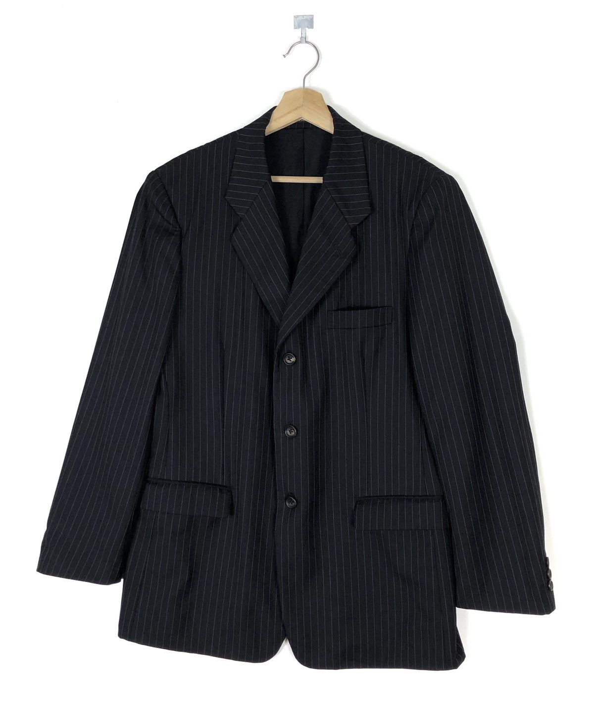 Yohji Yamamoto AW2012 7-POCKETS COSTUME D’ HOMME STRIPES WOOL GABARDINE Size US M / EU 48-50 / 2 - 9 Thumbnail