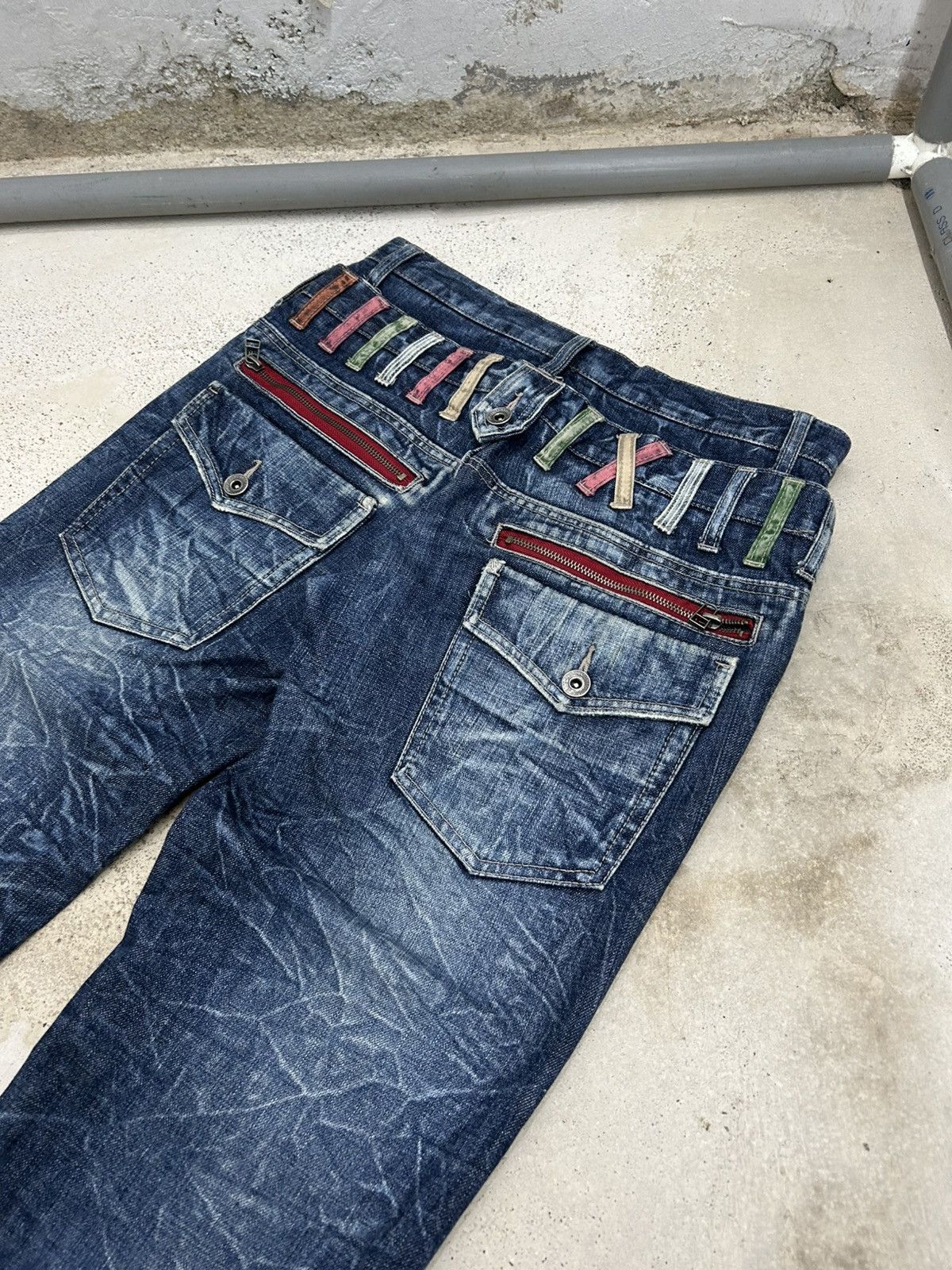 Le Grande Bleu (L.G.B.) Antfui Jeans Double Waist Clawn Marks Honeycombs Junya Size US 31 - 20 Thumbnail