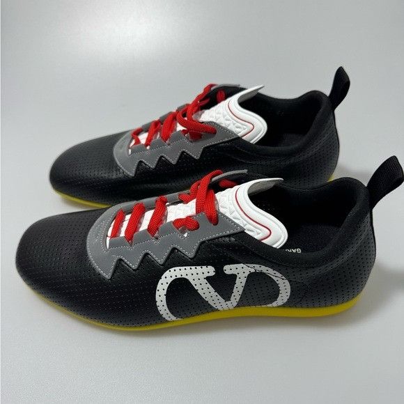 Valentino Valentino Garavani Chromathon VLogo Leather Sneakers Black M Size US 8 / EU 41 - 3 Thumbnail