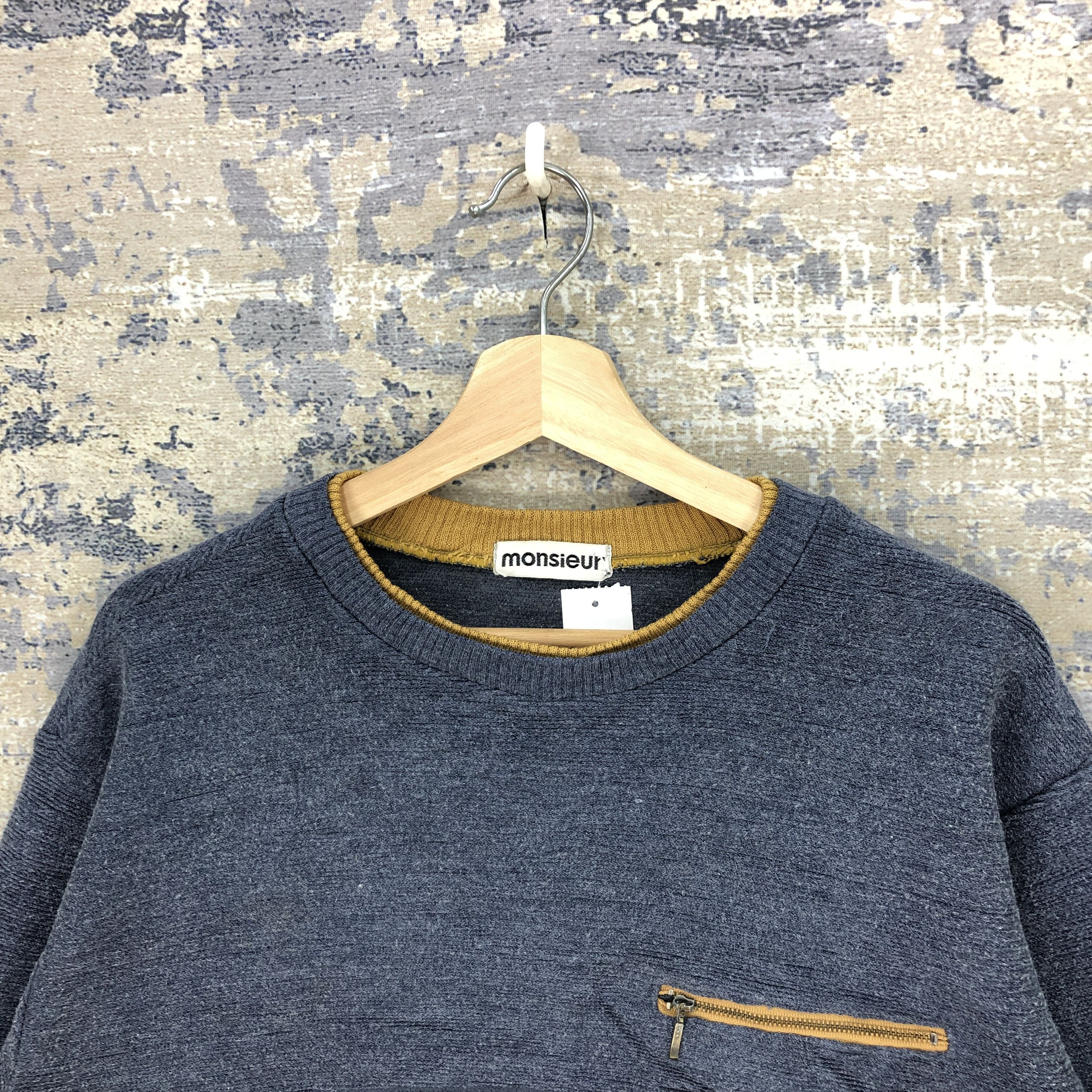 Japanese Brand Vintage 90s Monsieur Sweater Monsieur Sweatshirt Jumper Size US M / EU 48-50 / 2 - 3 Thumbnail
