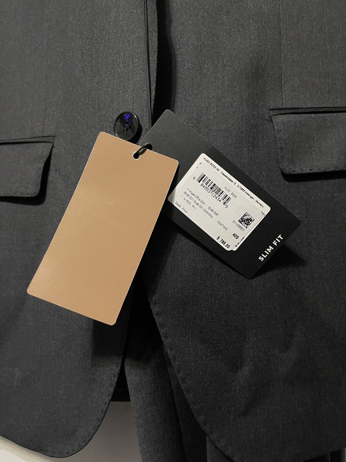 Hugo Boss Genius Wool Twill Slim Suit/Pants/Monogram Inside Size 40S - 6 Thumbnail