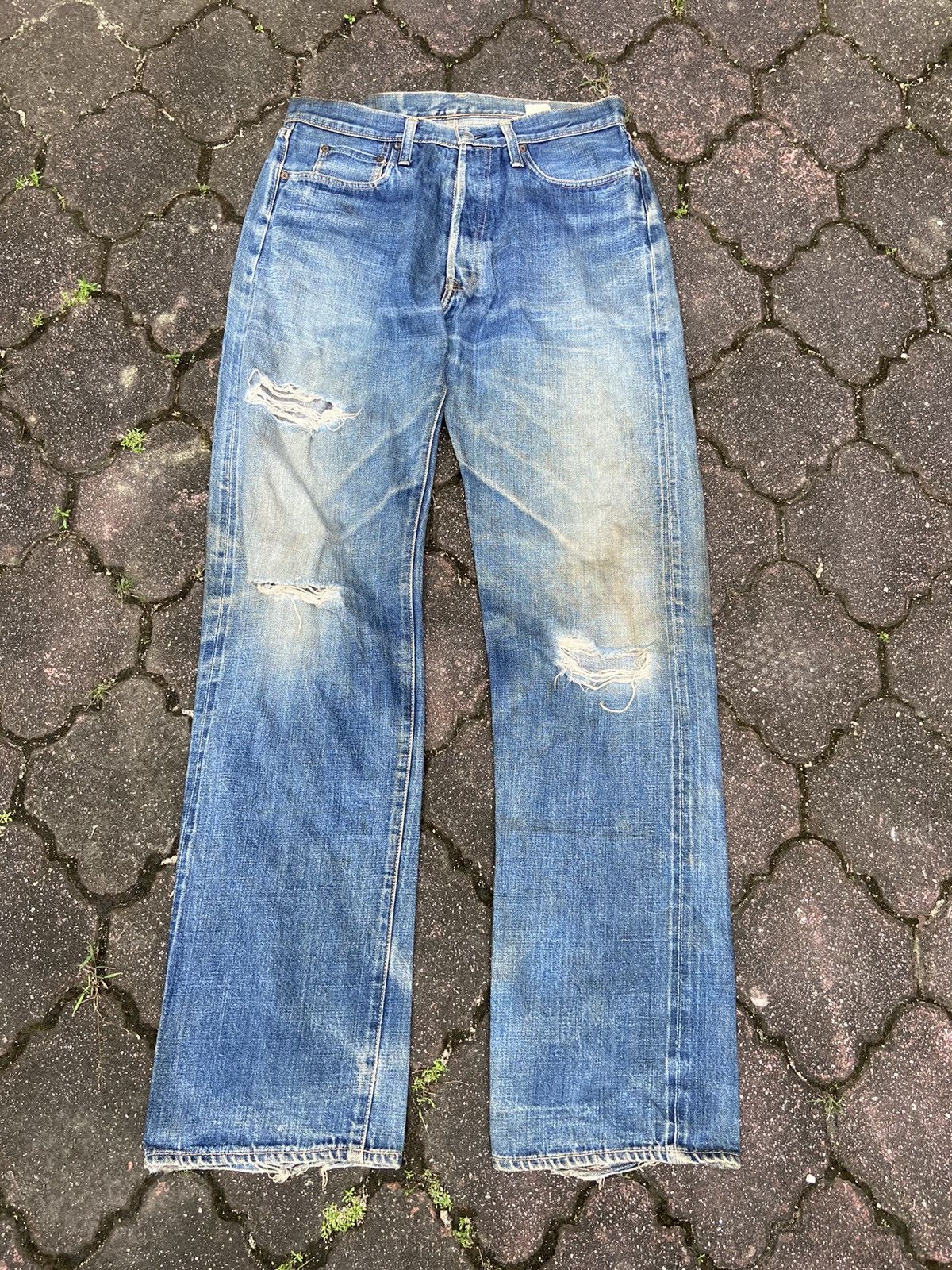 Vintage Vintage Dude Ranch jeans distressed denim selvedge Size US 31 - 1 Thumbnail