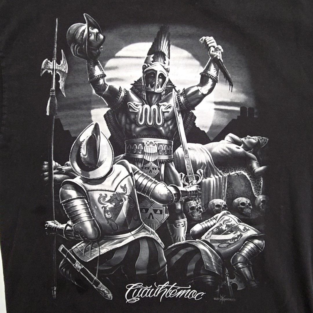 & Other Stories Aztec Warrior DGA Cuauhtemoc Black 2XL Y2K Streetwear Shit Size US XXL / EU 58 / 5 - 2 Thumbnail