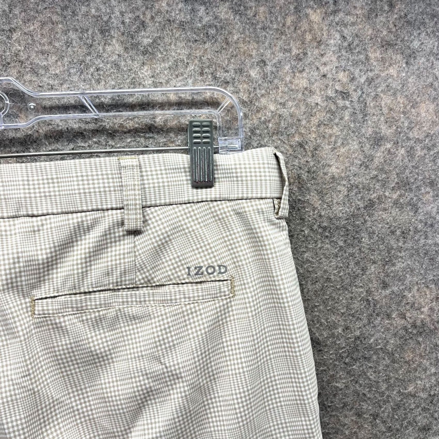 Izod IZOD Pants Men 32x30 Adult Khaki Chino Pleated Tan Beige Glen Check Vintage Golf Circle Size US 32 / EU 48 - 4 Thumbnail