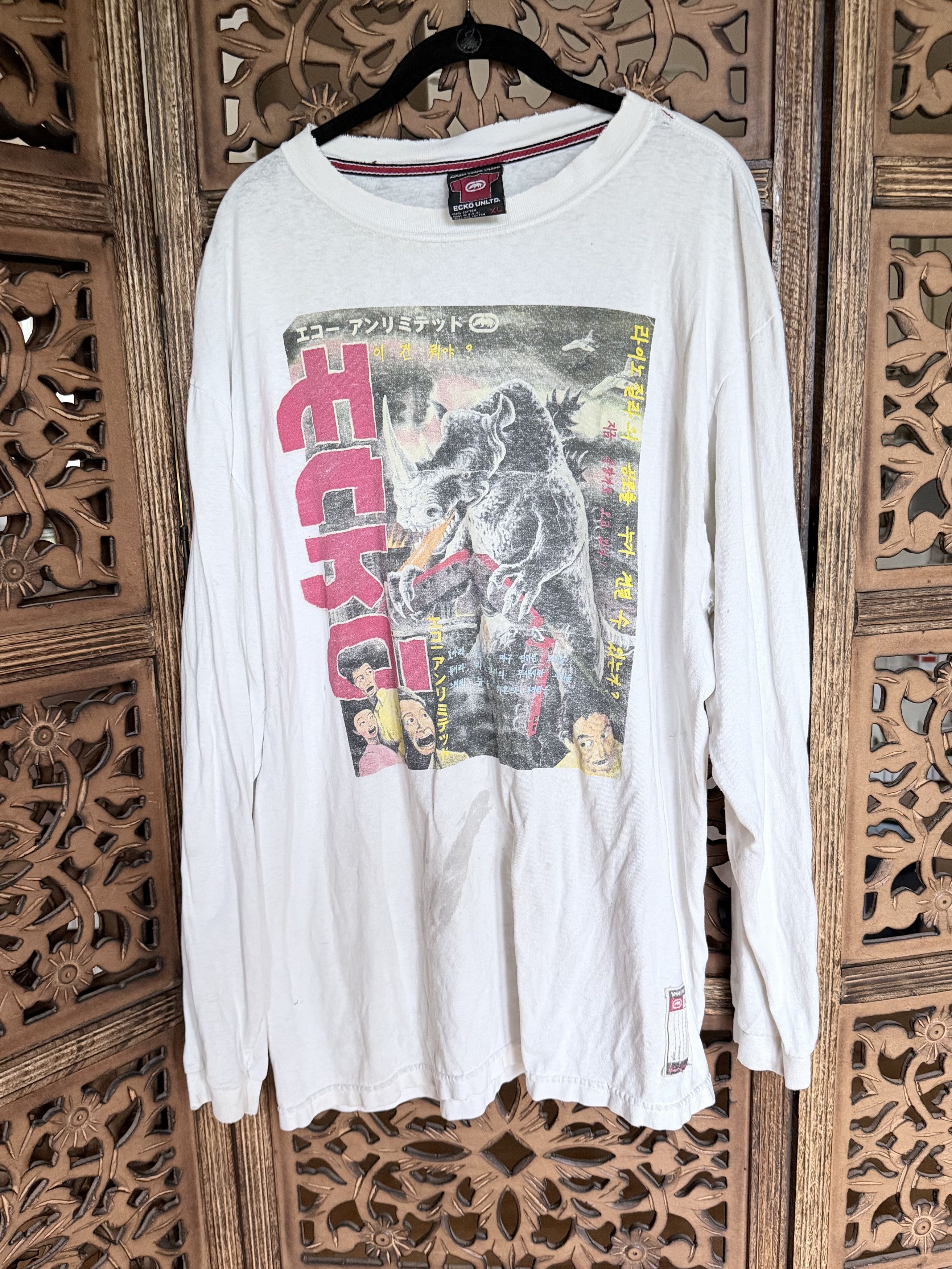 Ecko Unltd. Tattered ECKO UNLTD Japanese Kaiju Size US XL / EU 56 / 4 - 1 Thumbnail