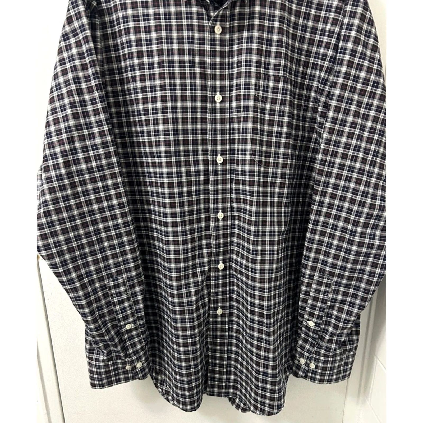 Ralph Lauren Lauren Ralph Lauren Shirt Mens 17 Black Plaid Oxford Classic Non-Iron Long Sleeve Button-Down Collar Size US XL / EU 56 / 4 - 3 Thumbnail