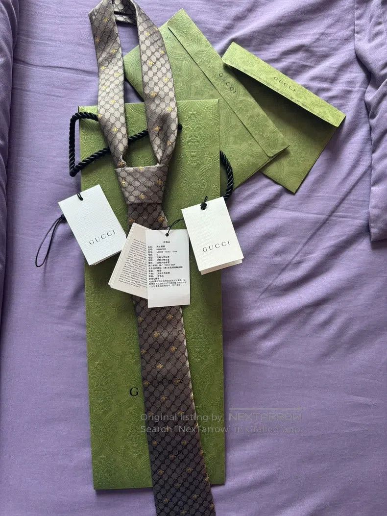 Gucci Gucci GG bee pattern silk tie Size ONE SIZE - 1 Thumbnail