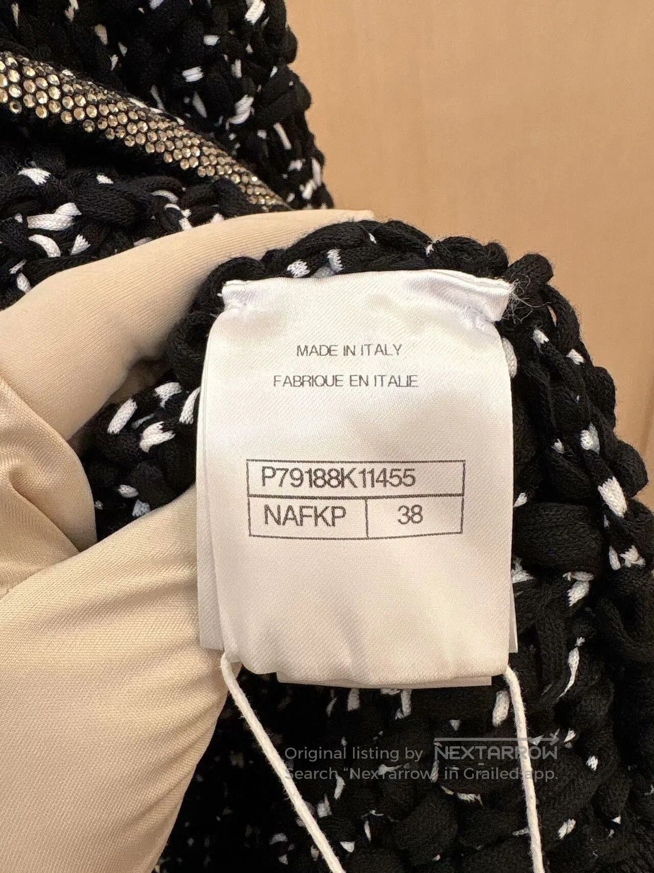Chanel Chanel 25P Black White Crystal Trim Jacket. Size US M / EU 48-50 / 2 - 4 Thumbnail