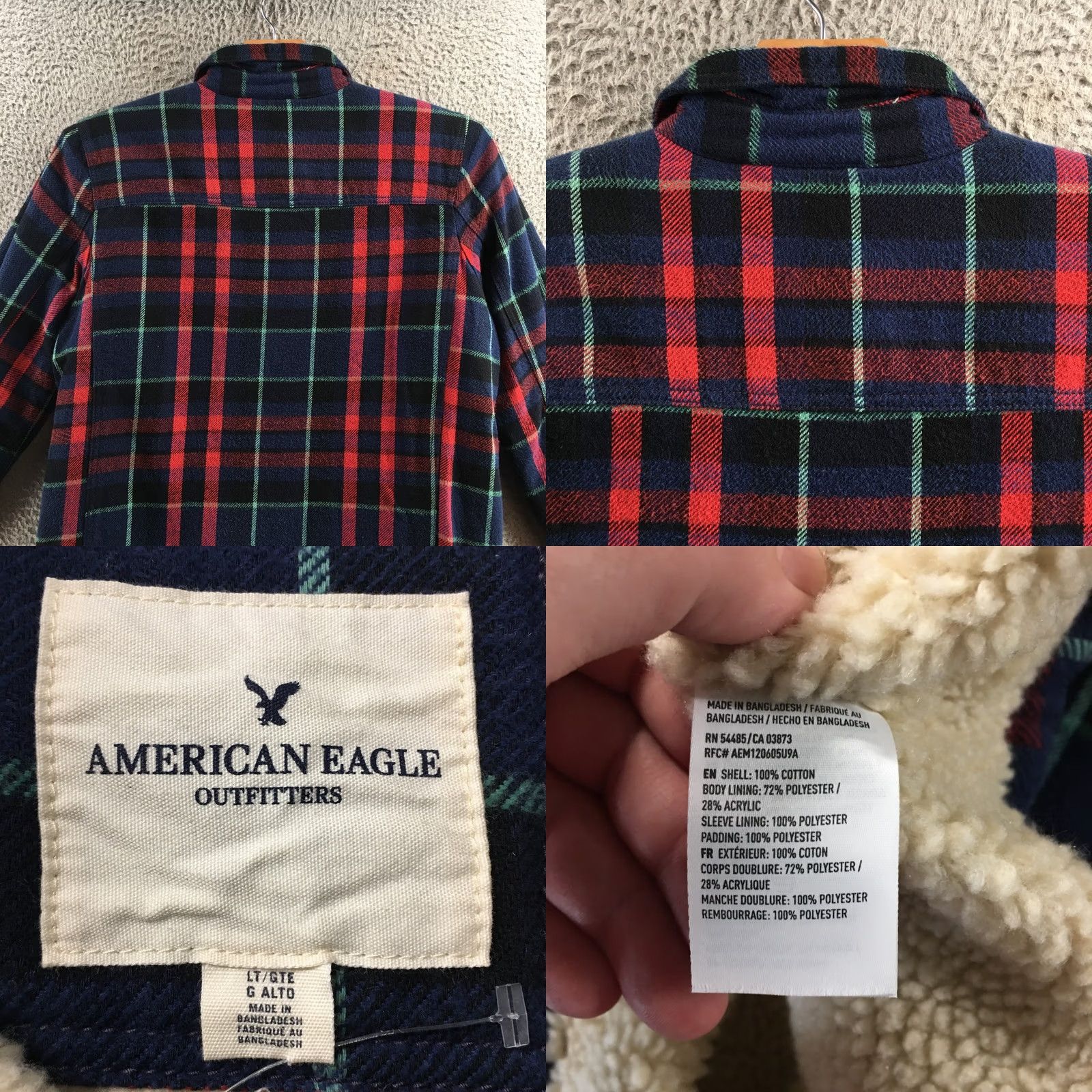 American Eagle Outfitters American Eagle Outfitters Jacket Mens LT Multicolor Plaid Fleece Button Up Size US L / EU 52-54 / 3 - 9 Thumbnail